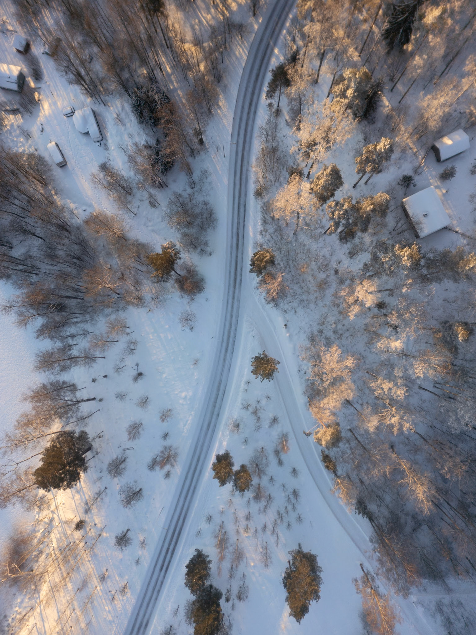 Snowy drone photography