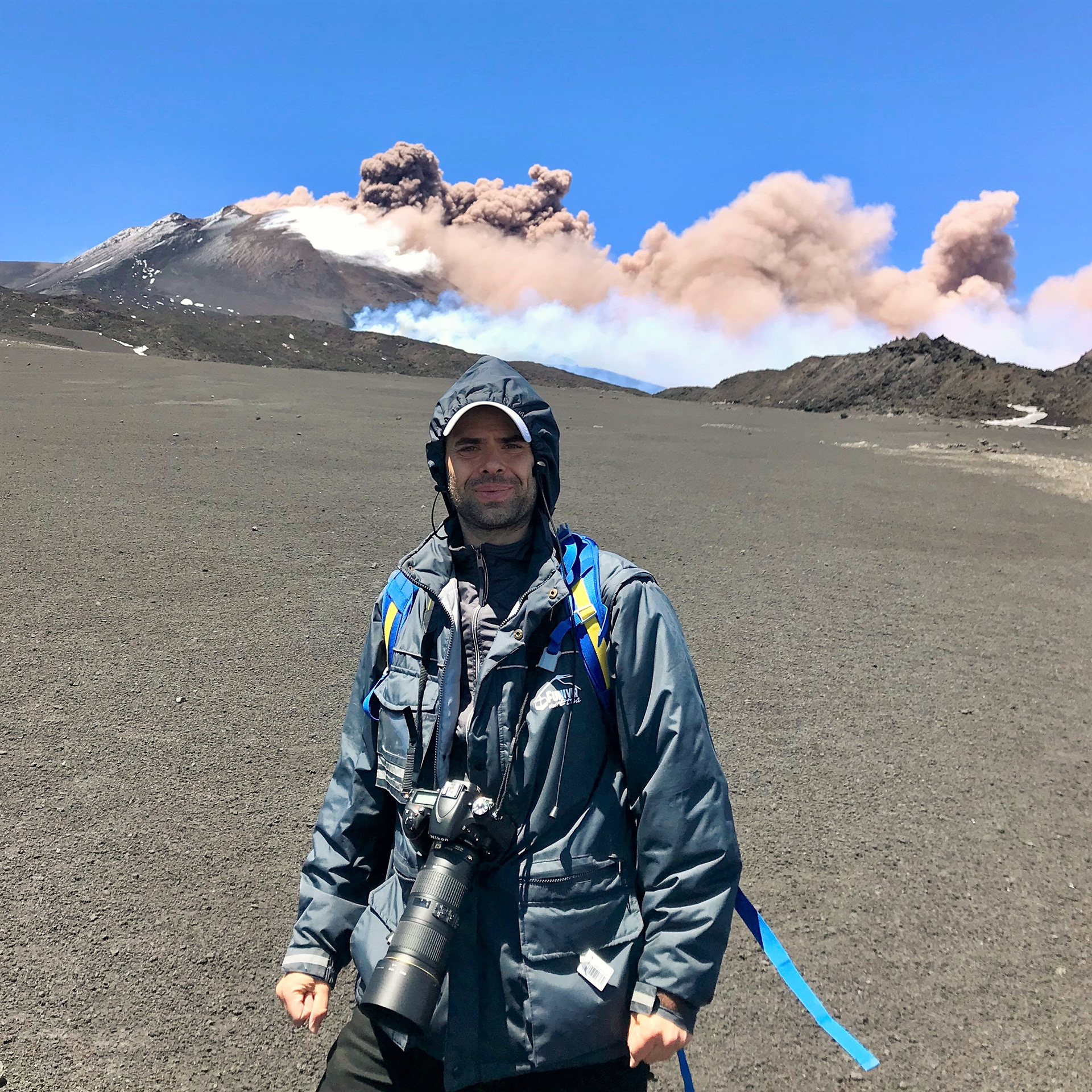 Costas Kariolis at Mount Etna Eruption