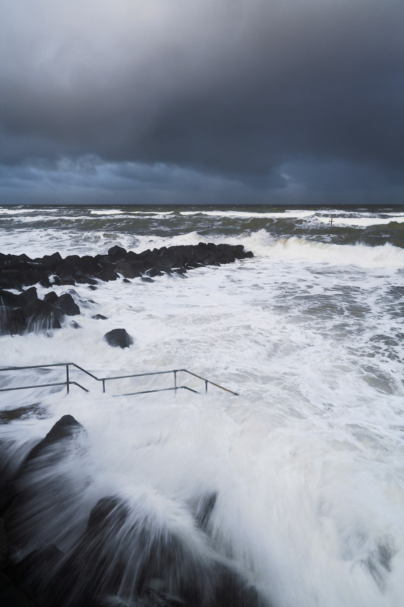 Storm Arwen at high tide, Sheringham, Norfolk