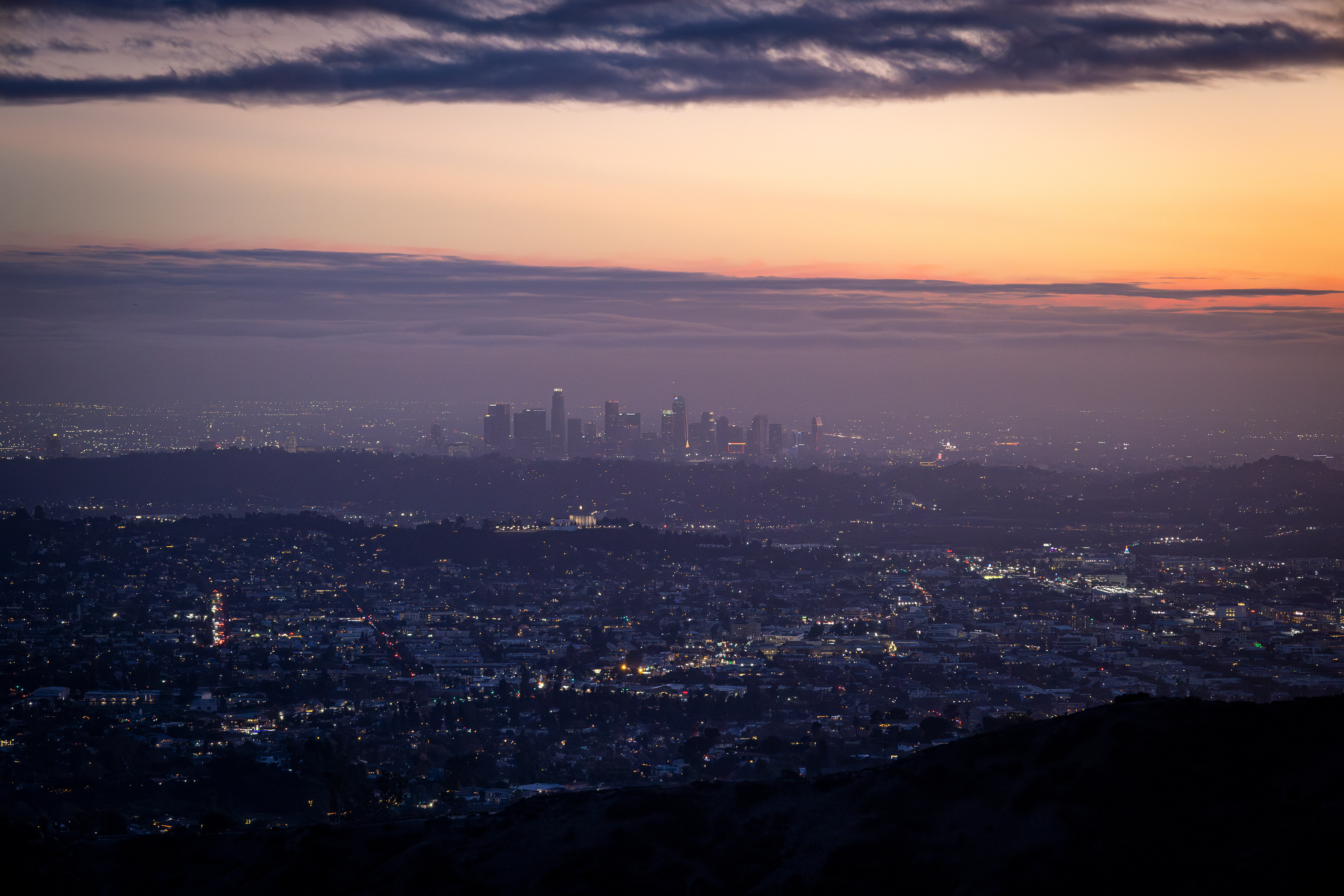 LA in Purple Sunset