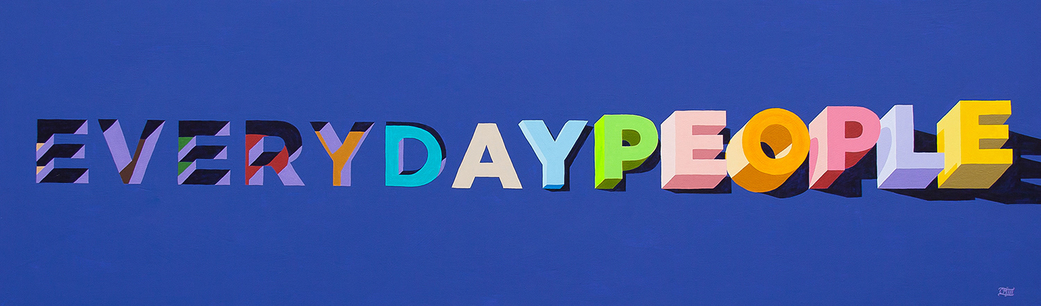 EVERYDAYPEOPLE. 2019, 80"x24" Acrylic on board