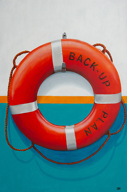 Back-up Plan. 2019, 24"x36" Acrylic on board