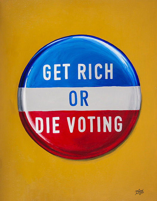 Get Rich. 2015, 8"x10" Acrylic on board