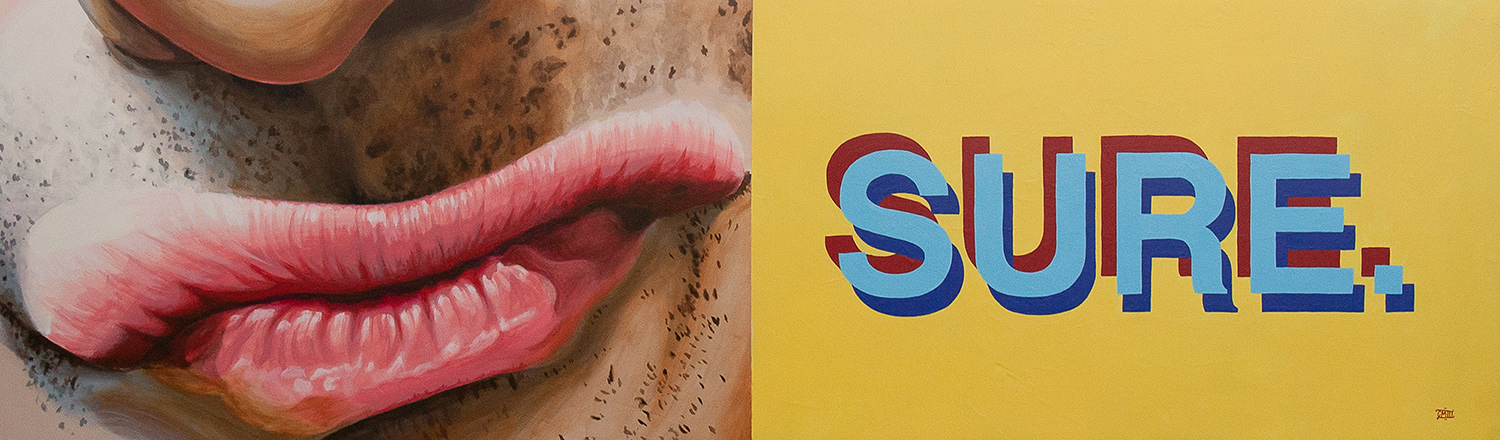 Sure. 2019, 80"x24" Acrylic on board