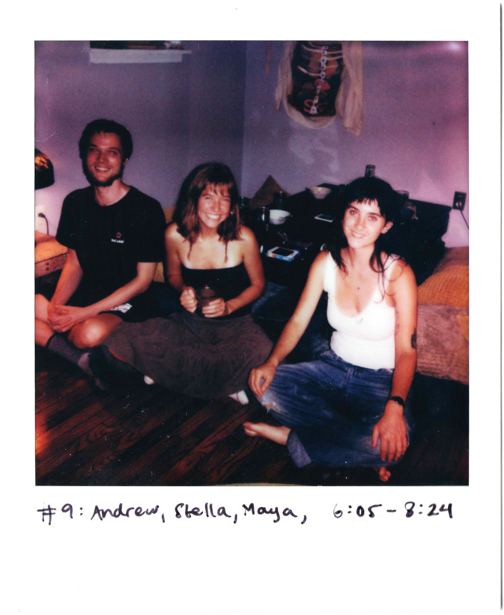 Artist buddy Stella Moore and two of her friends were my guests for dinner #3! New film (color graded a tad bit red), new setting - I moved the dinners to my living room instead of my dining table, as one of my chairs broke - and, for the first and only time in this performance, we went outside after our meal.