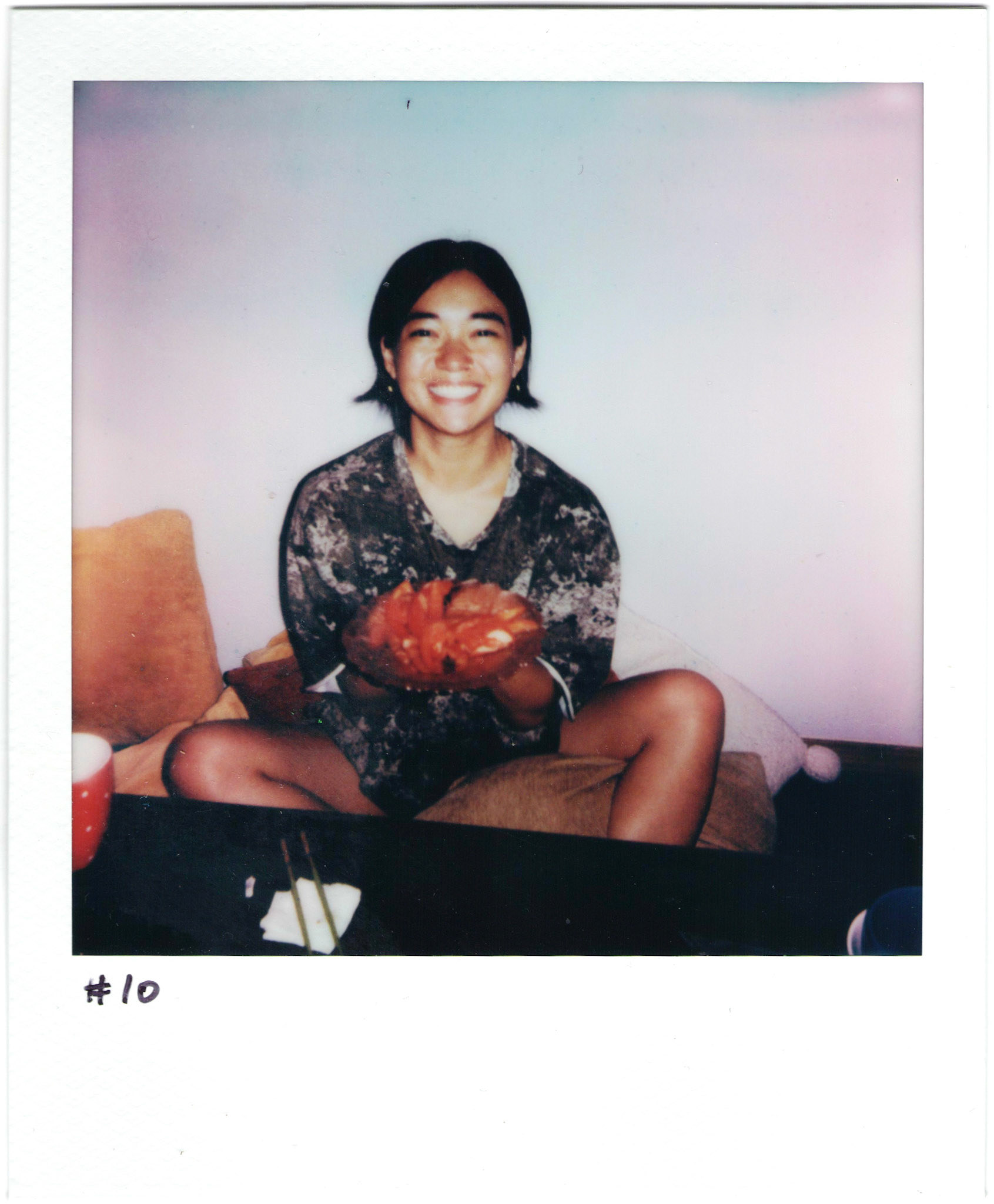 Presenting a plate of tomatoes from my friend's garden, served with braised chicken and rice for dinner #10.