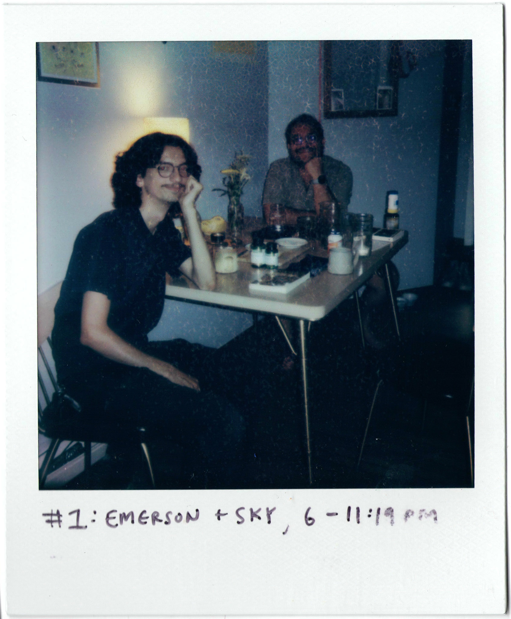 My partner at the time, Sky Christoph, and my to-be collaborator, Emerson Granillo, surprising me for my first dinner. They helped me work out a lot of kinks in our five-hour long conversation.