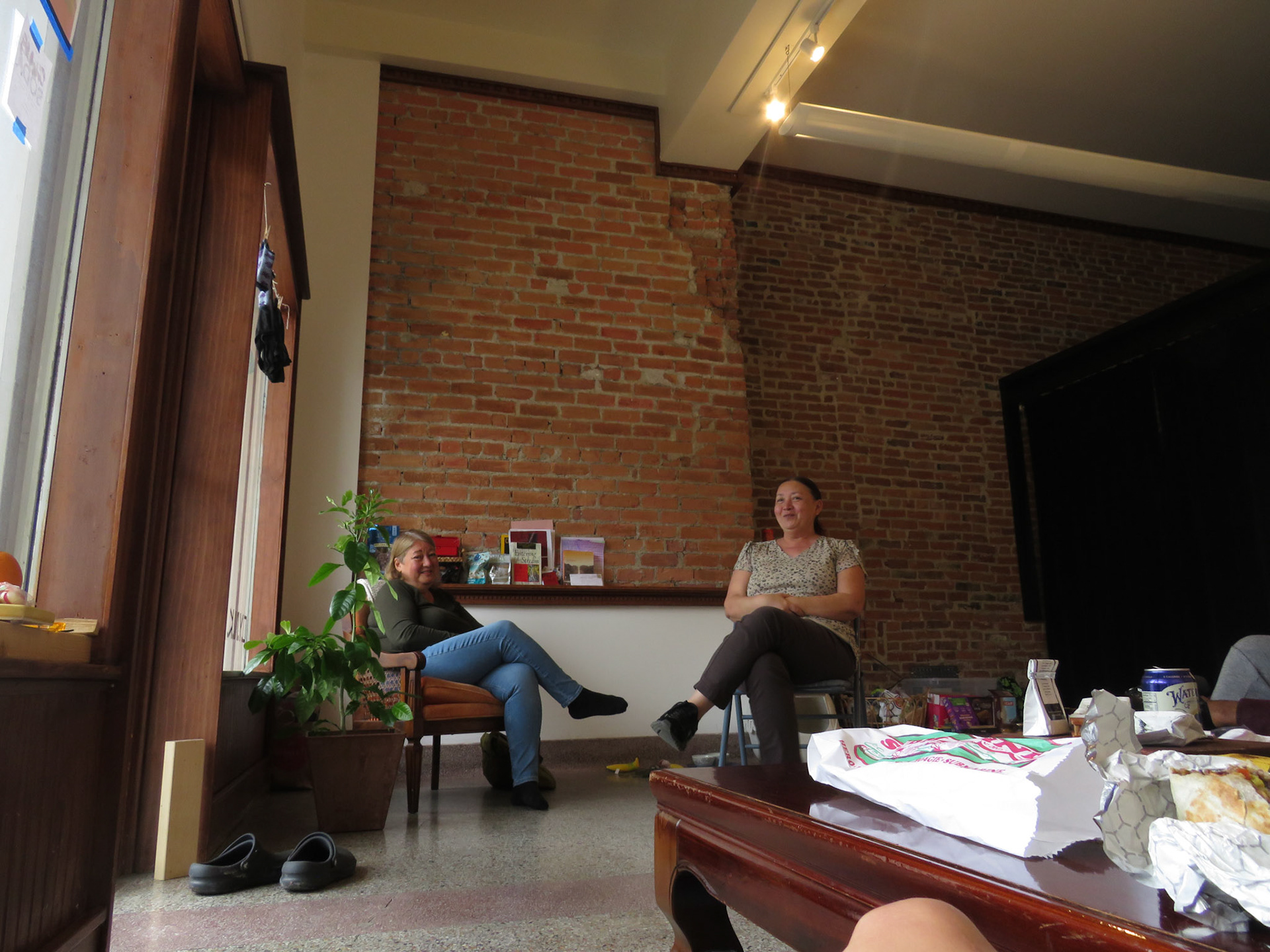 My mom and my aunt, who had just gotten in from her home in Switzerland. According to them, we talked for five hours.