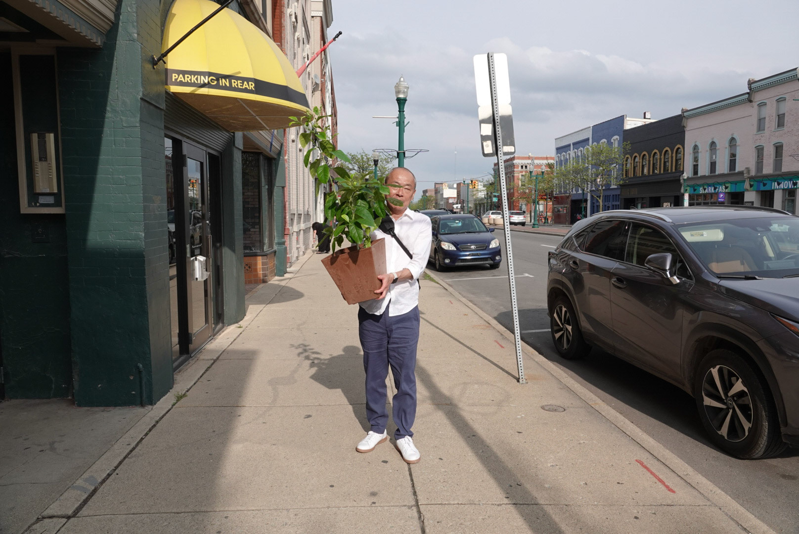 Dad helping me move. 