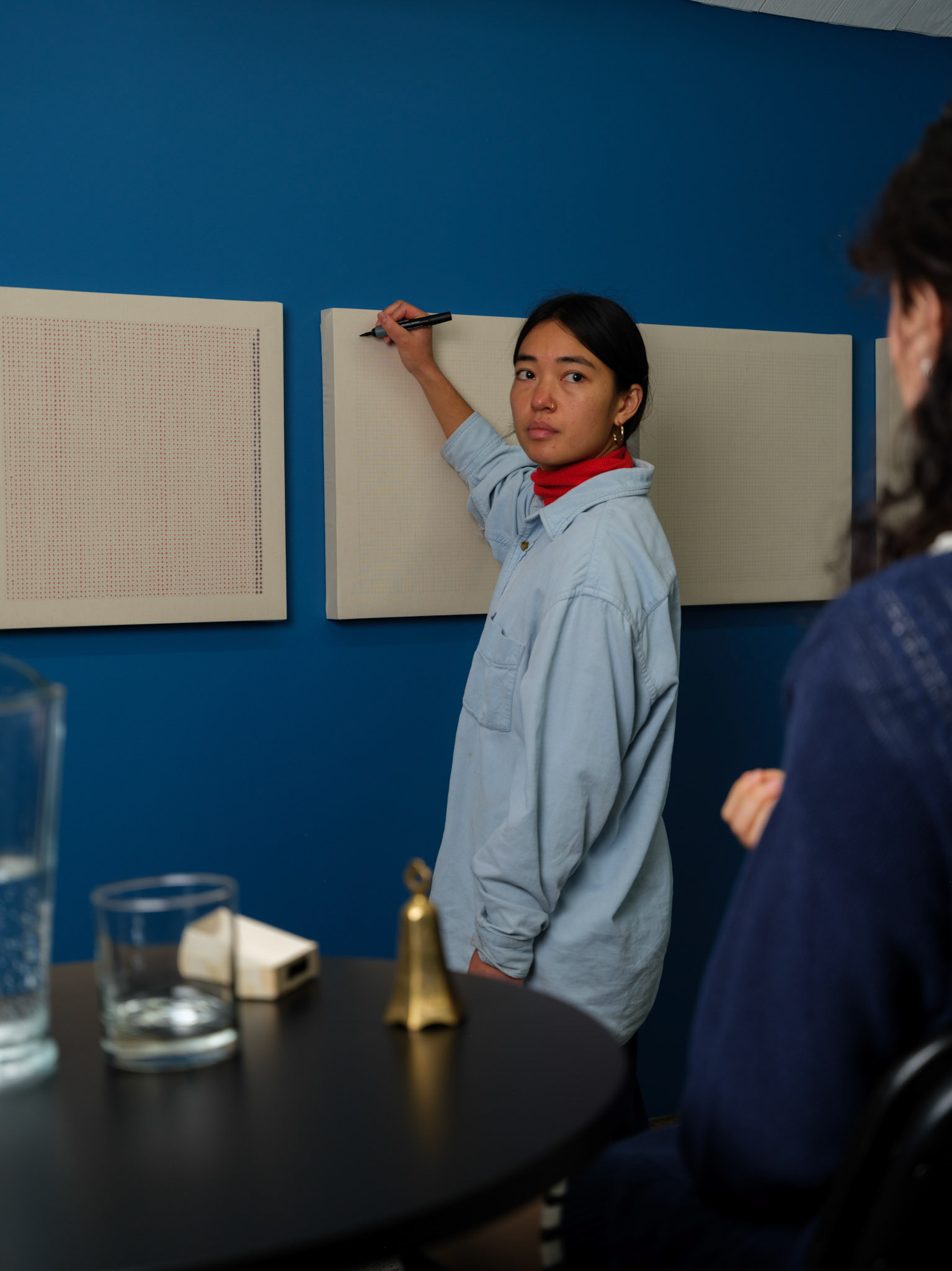 I'd watch for them to click the button on the stopwatch, then I'd begin.