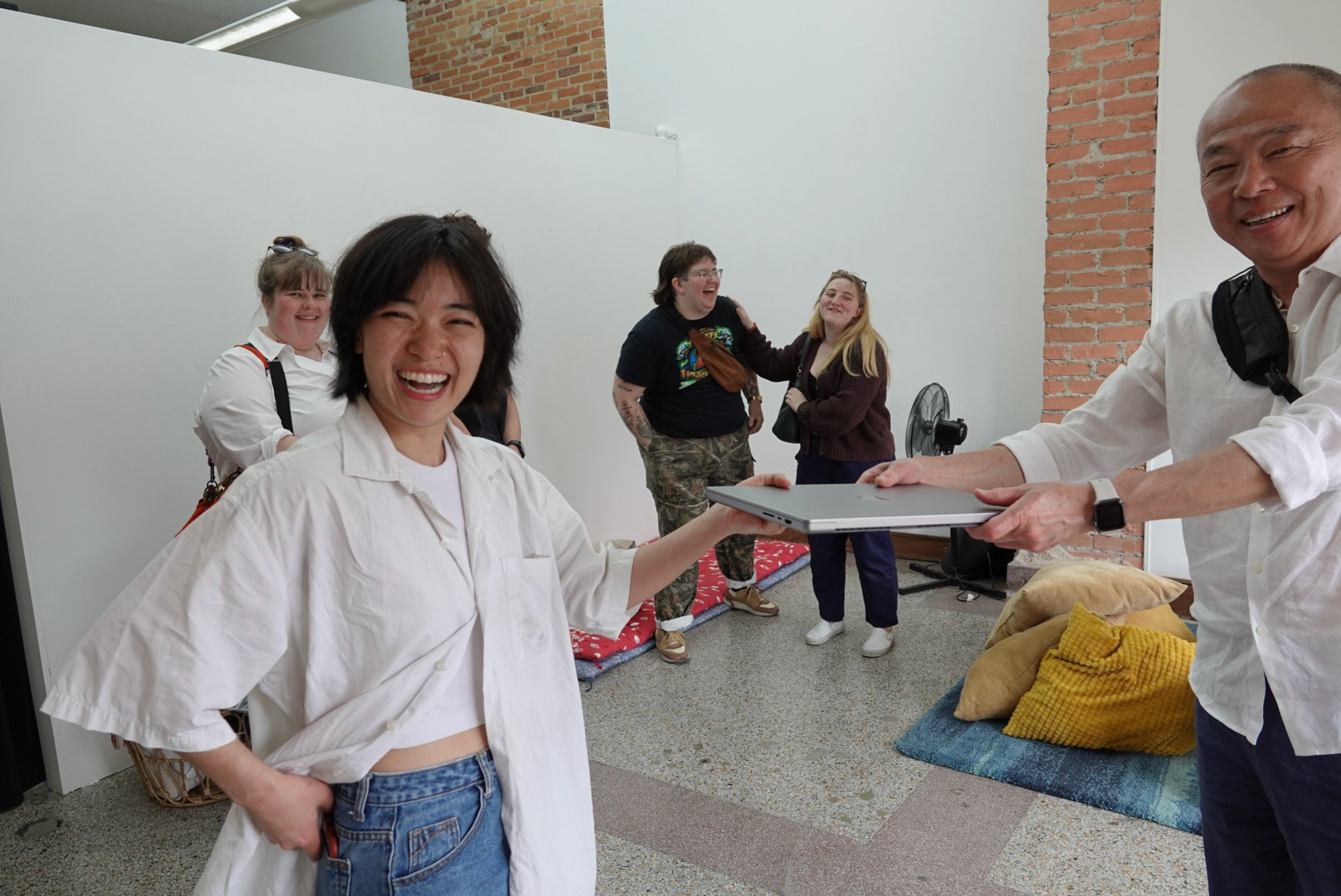 "Let's get a picture of giving up your laptop so people know you didn't cheat!"