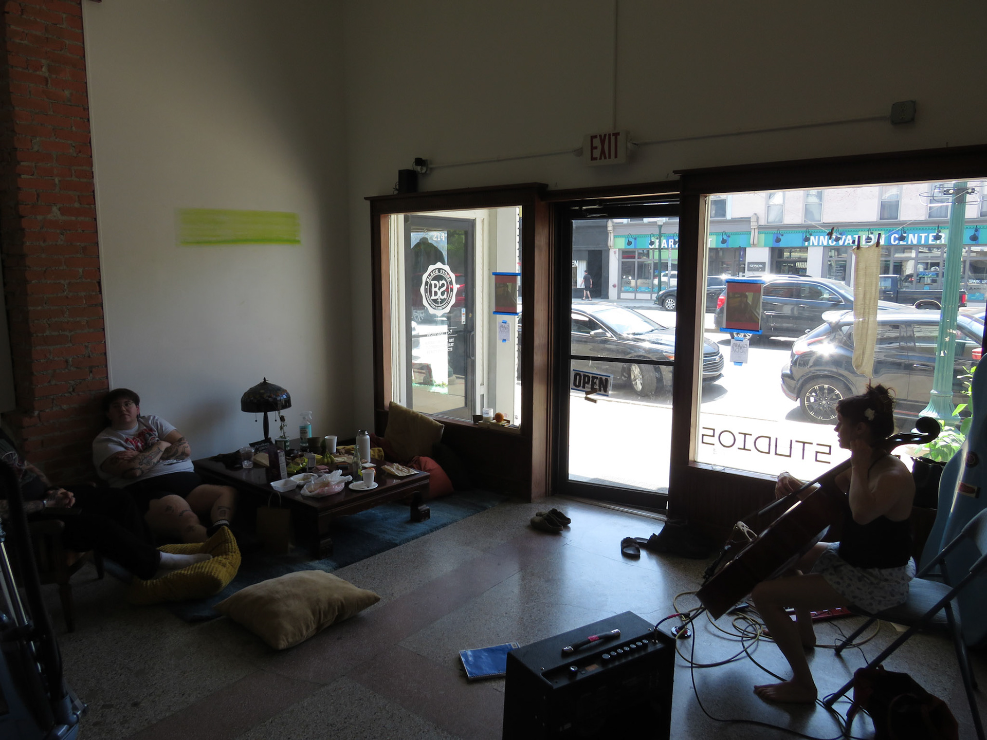 Impromptu concert given by upstairs neighbor, Milan.