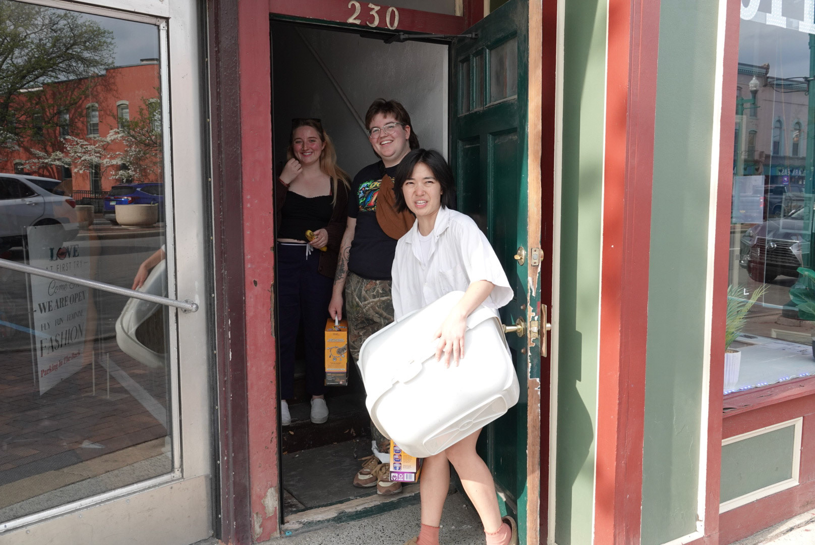 Moving out of my apartment one block up the street from the gallery.