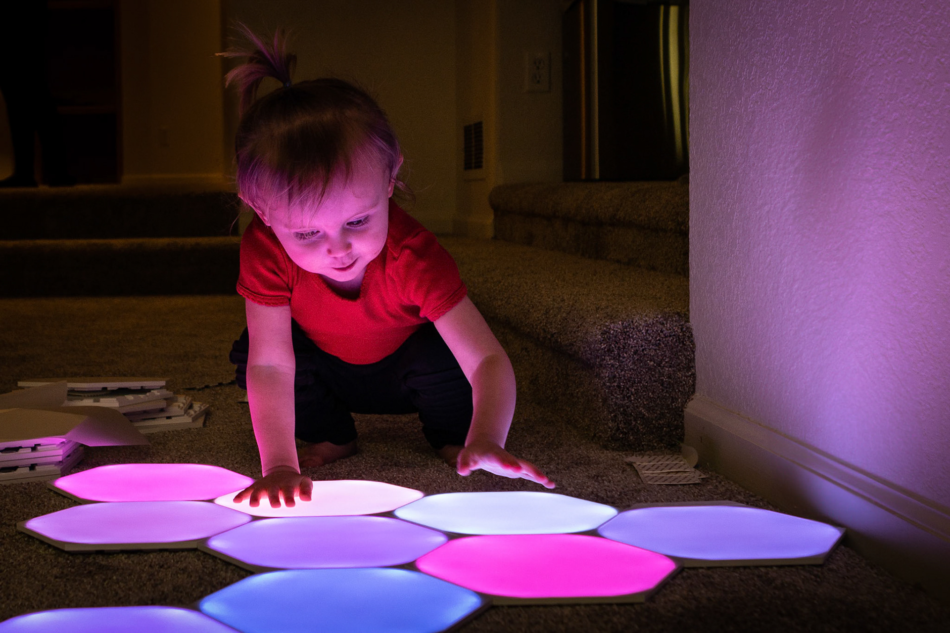 Exploring light and color with Uncle Evan's Nanoleaf lights
