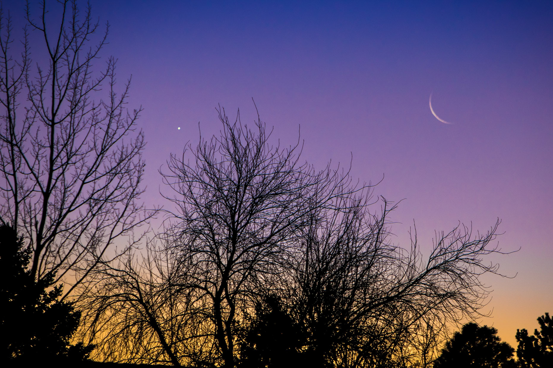 Venus and a barely new Moon on January 11th, 2021