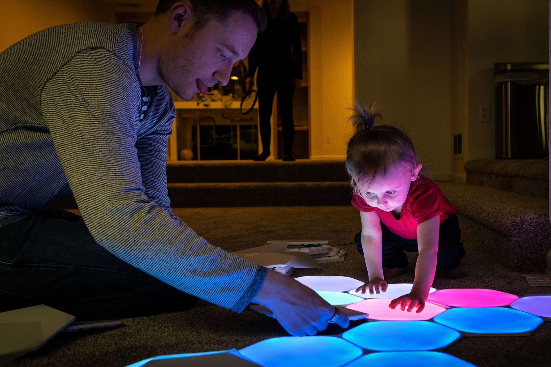 Exploring light and color with Uncle Evan's Nanoleaf lights