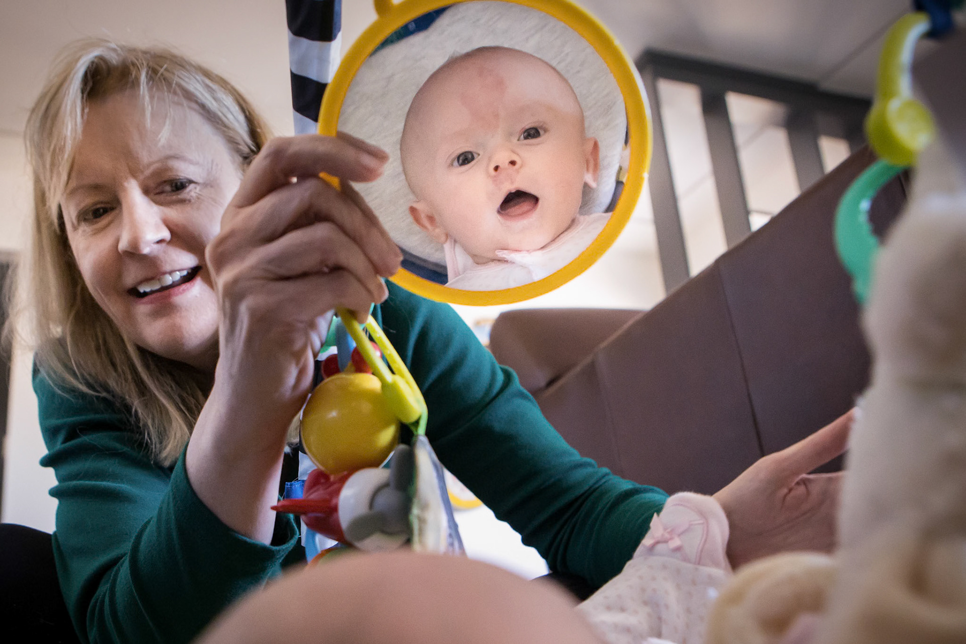 Discovering her reflection