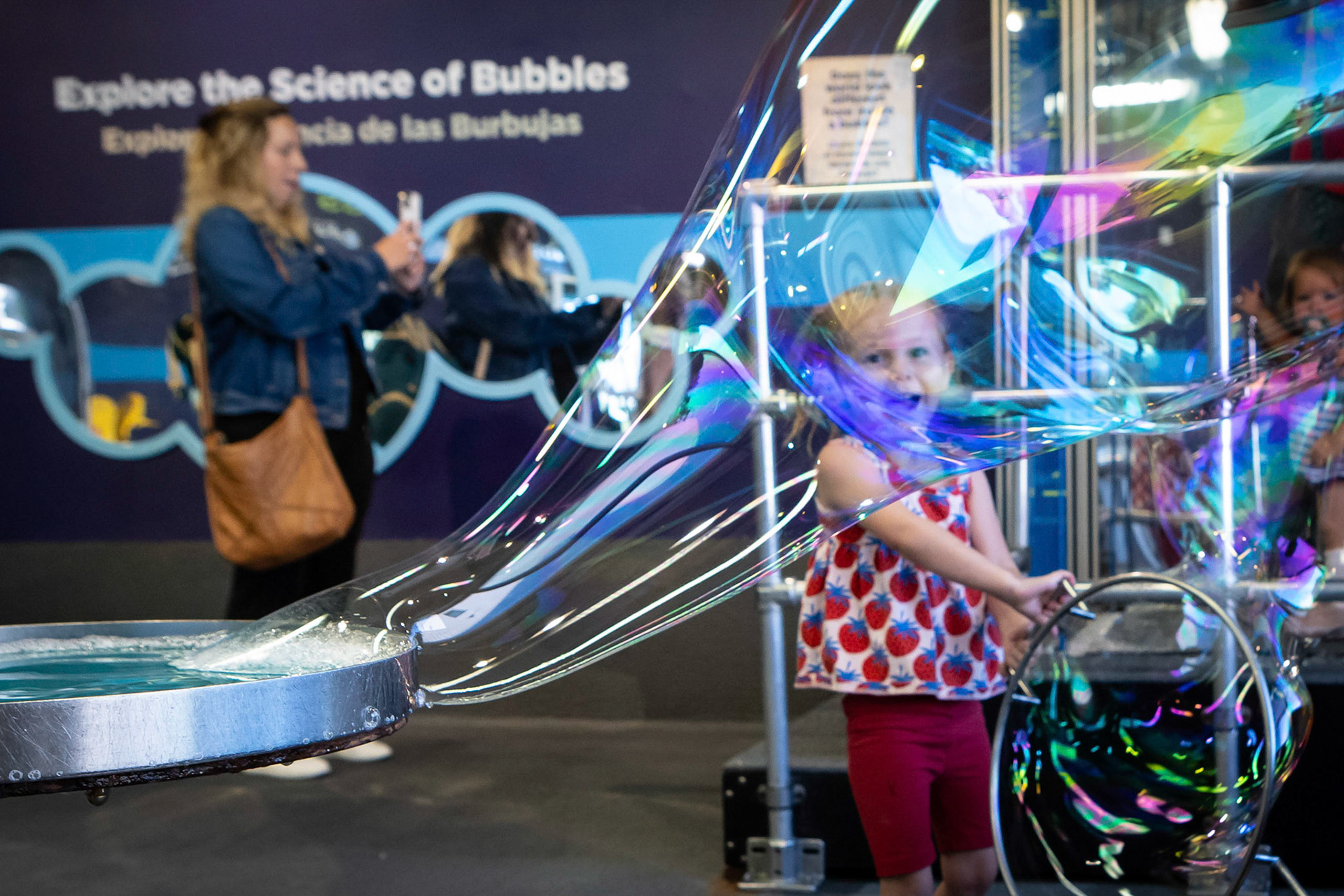Creating some BIG bubbles at the Children's Museum