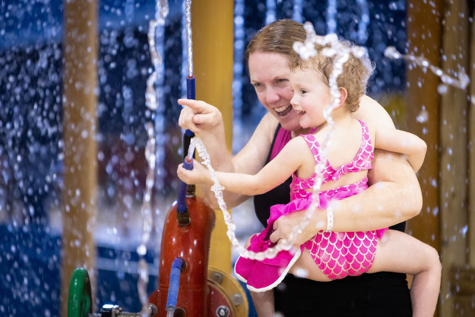 A little fun with a water hose at the Great Wolf Lodge in Colorado Springs