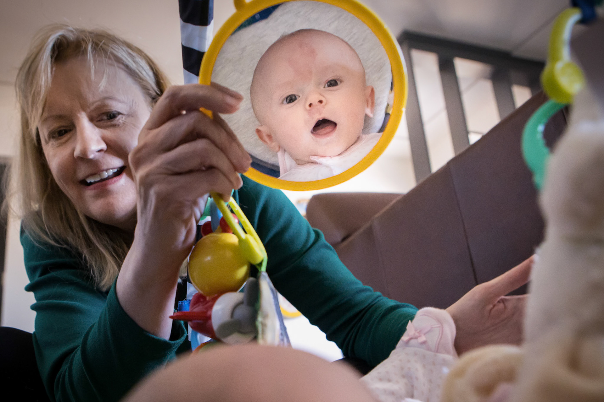 Discovering her reflection