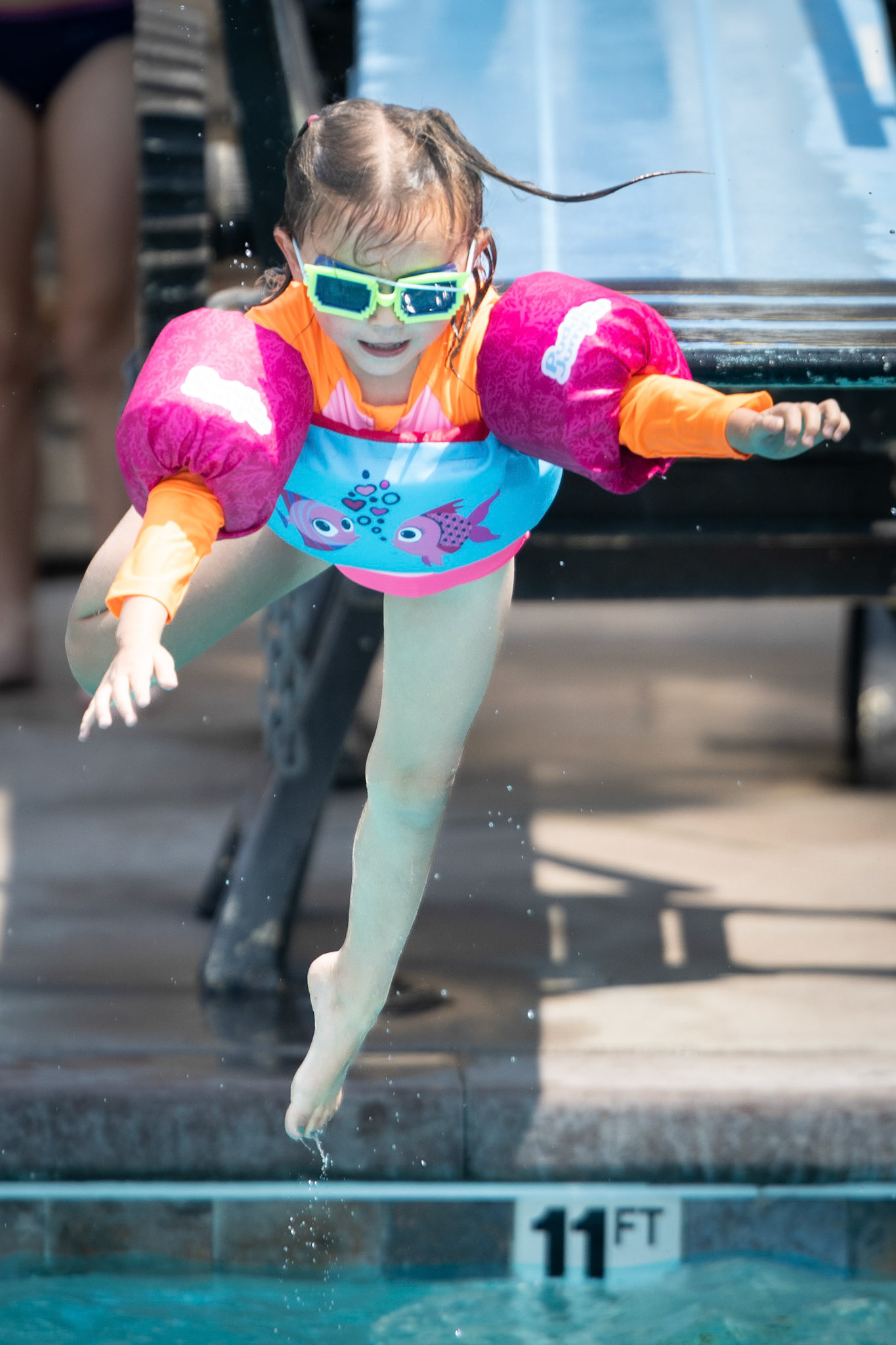 Taking a plunge off of the diving board