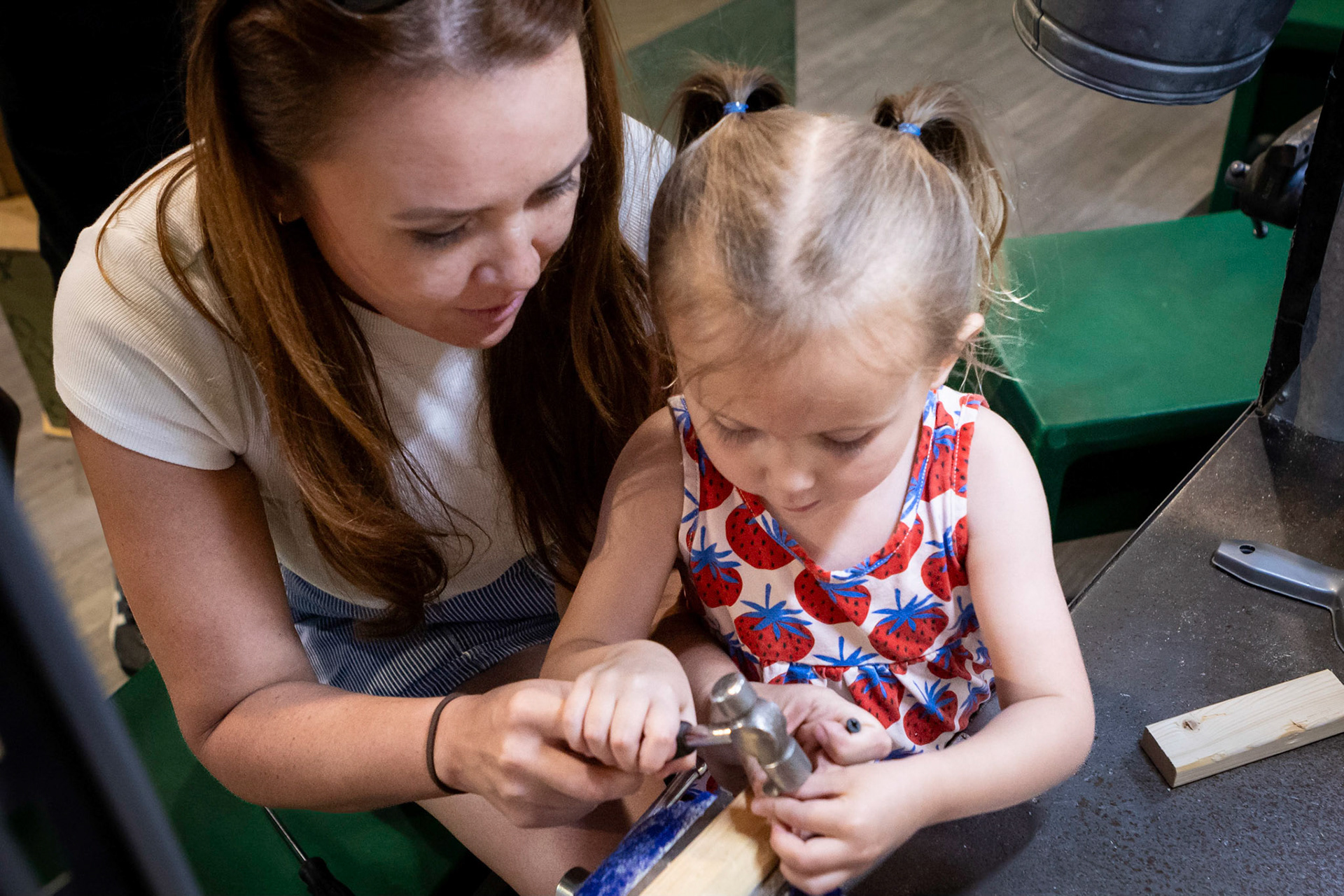 Working in the Children's Museum workshop with Mom