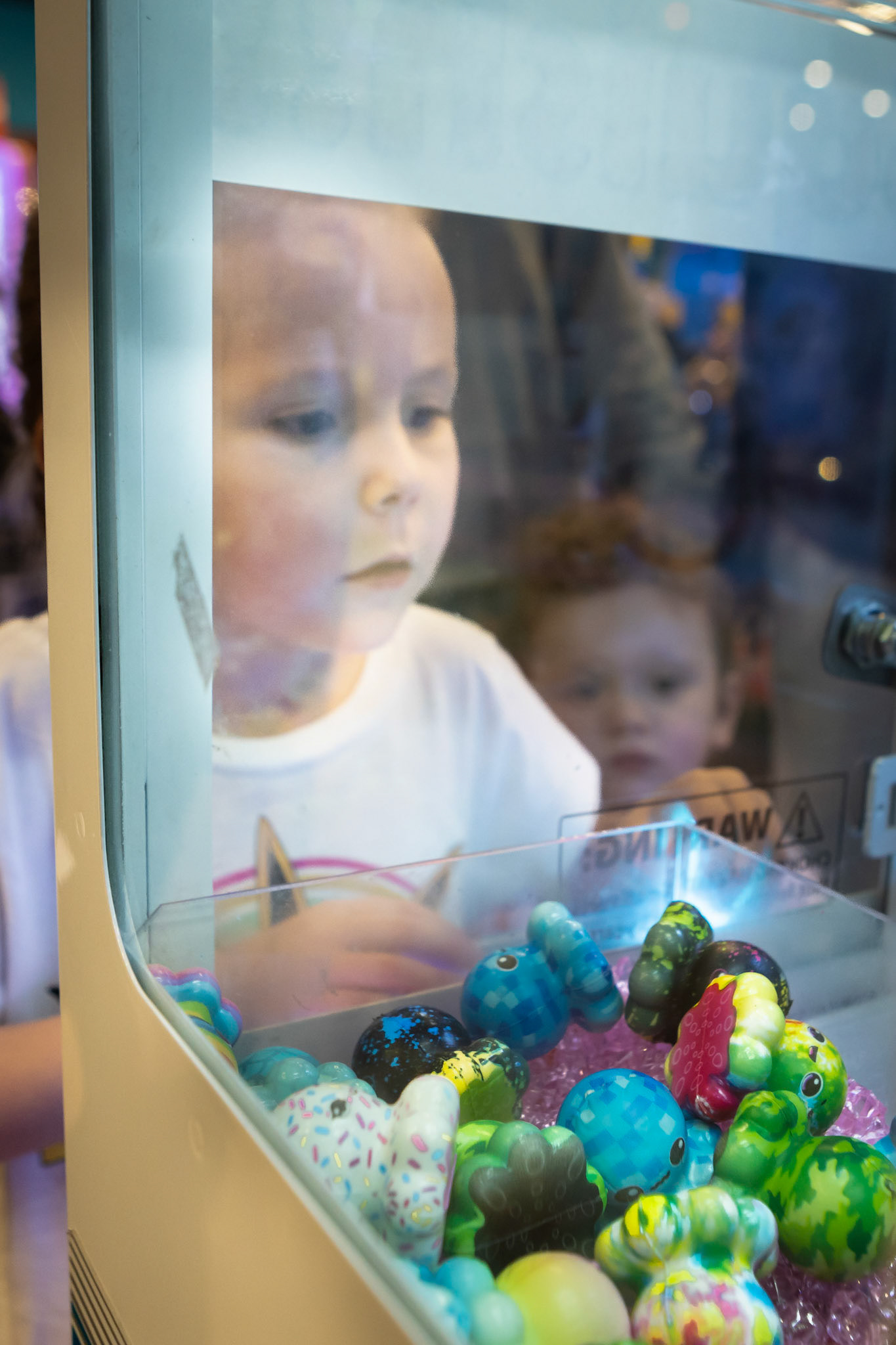 Helping a young one bag a prize at the Great Wolf Lodge in Colorado Springs