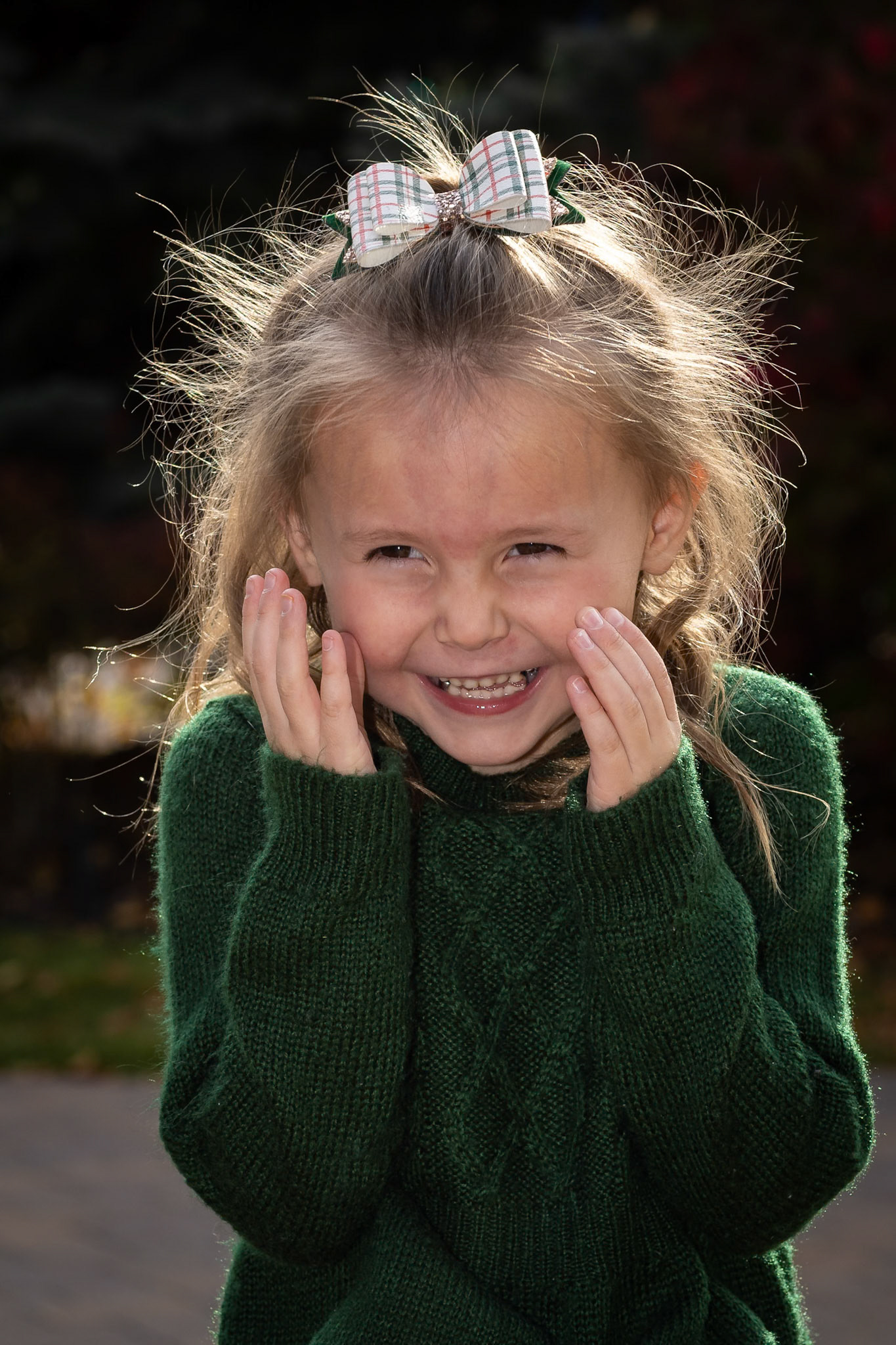 Playing peek-a-boo during a portrait sitting