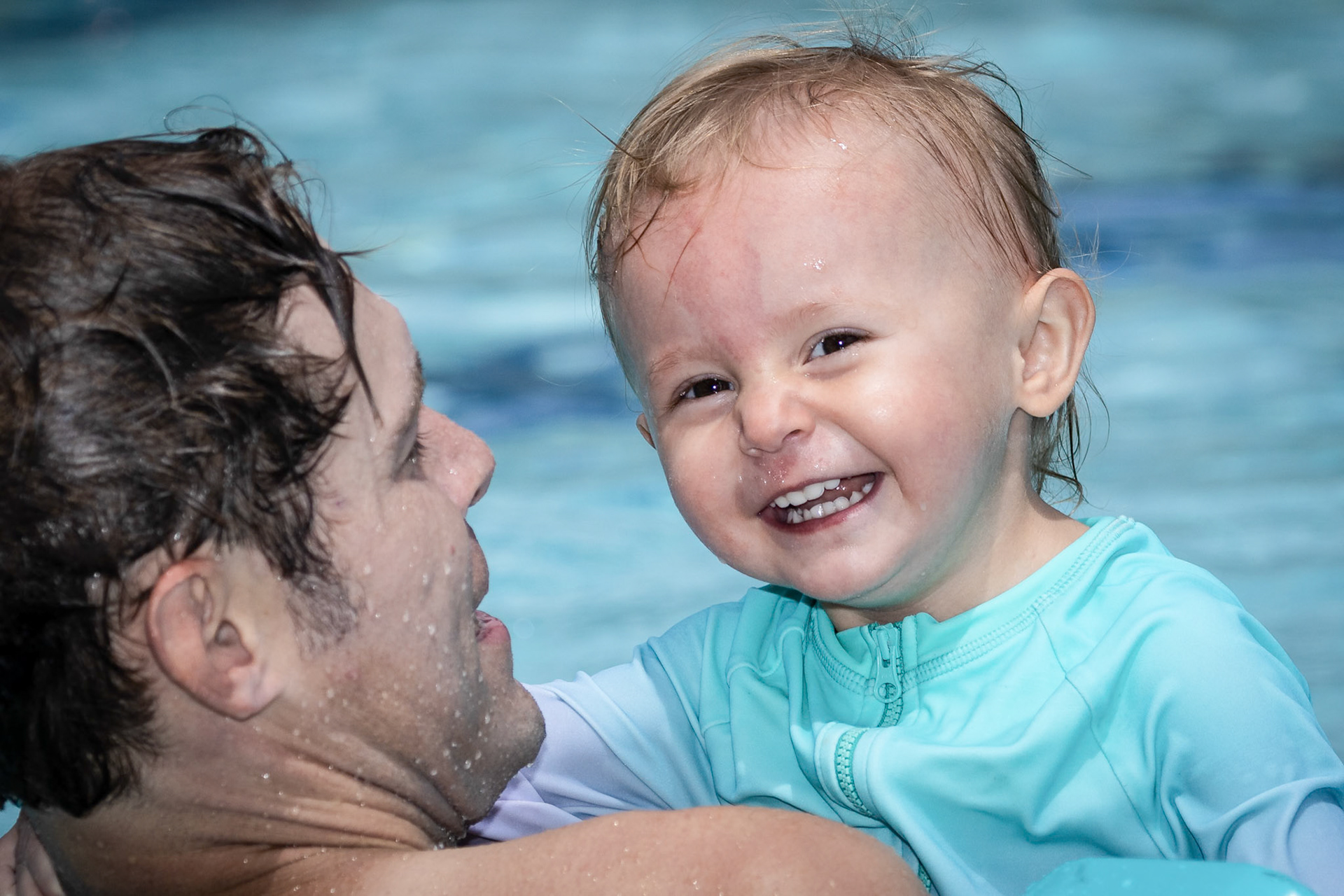 Pool time with dad