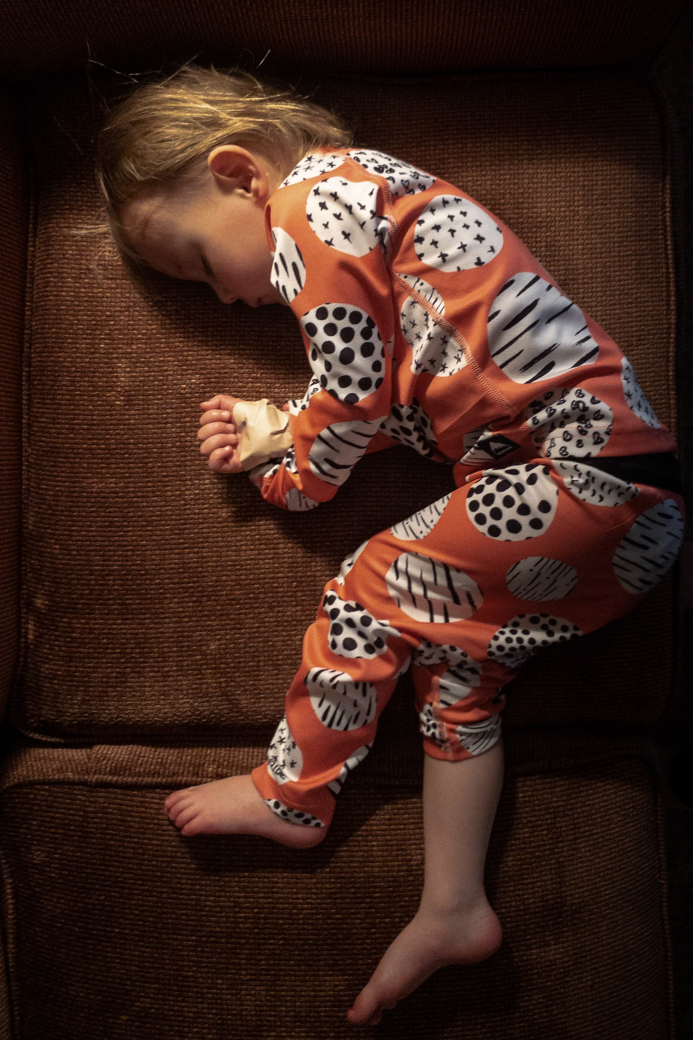 Afternoon nap after a morning on the slopes