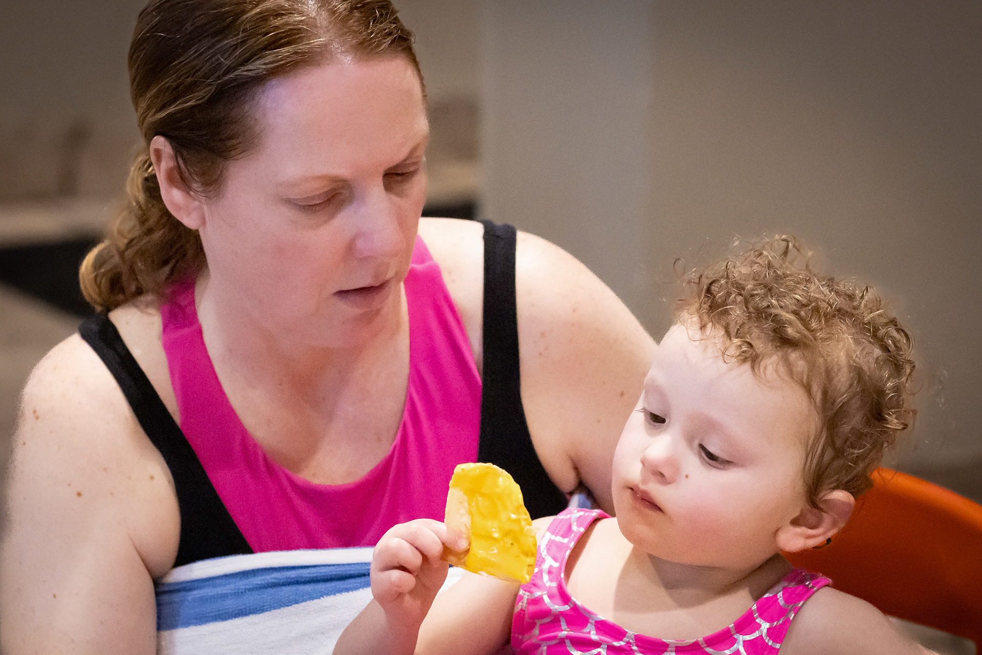 Taking a break in the food court at the Great Wolf Lodge in Colorado Springs