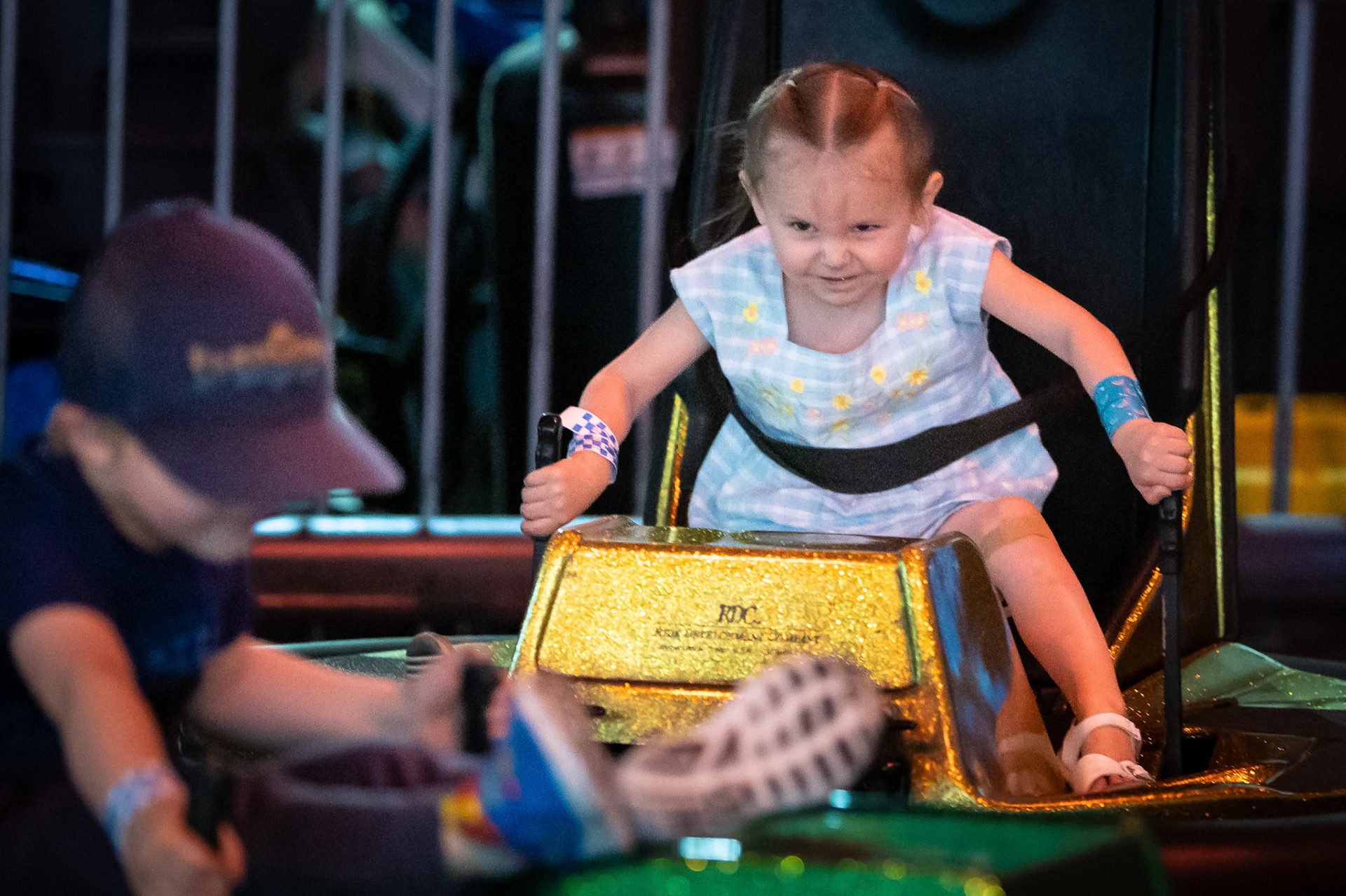 Going in for the kill on the bumper cars at Family Sports Center