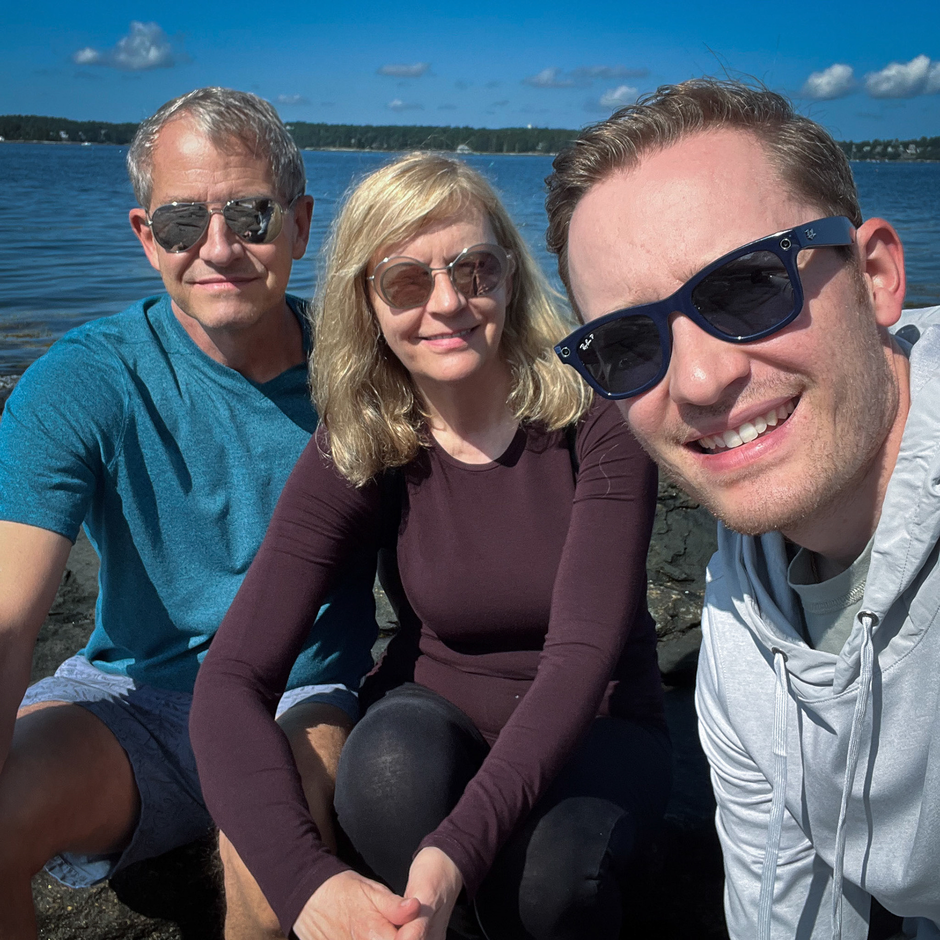 Taking a break on the shorreline in Boothbay Harbor, Maine
