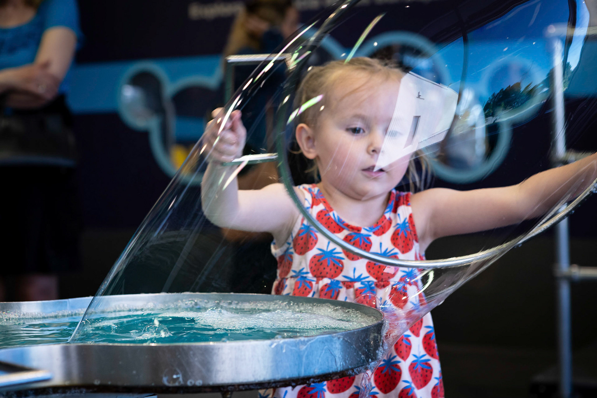 Creating some BIG bubbles at the Children's Museum