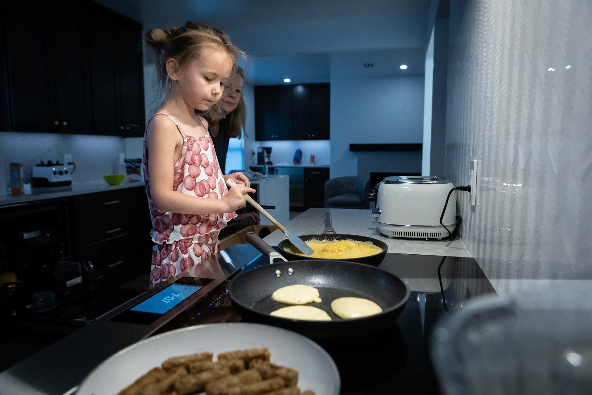 Scrambling up the egs under the watchful eye of Mimi
