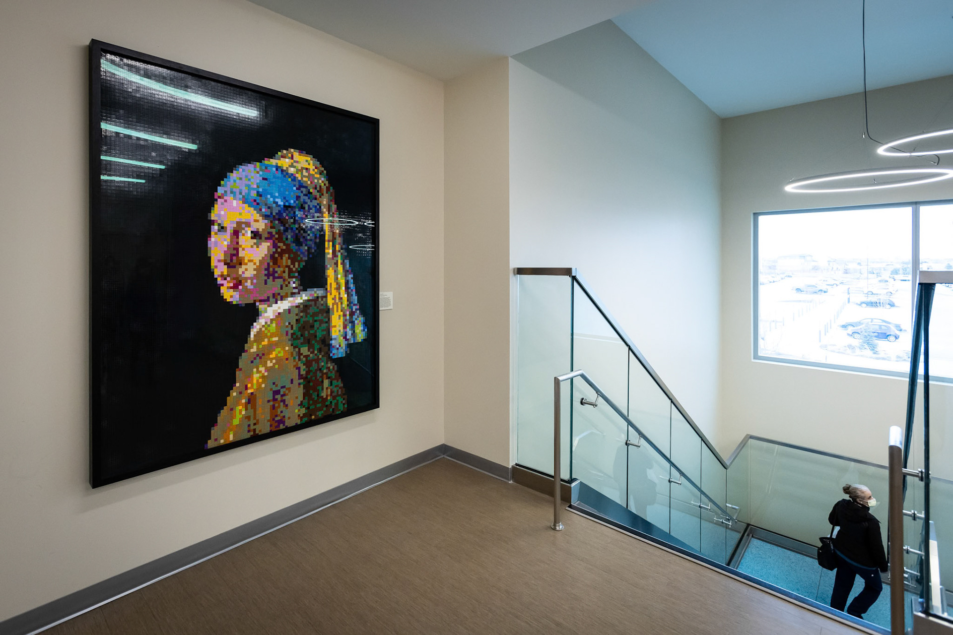 Girl with a Pearl Earring--Lego style--at The Childrens Hospital North Campus in Broomfield