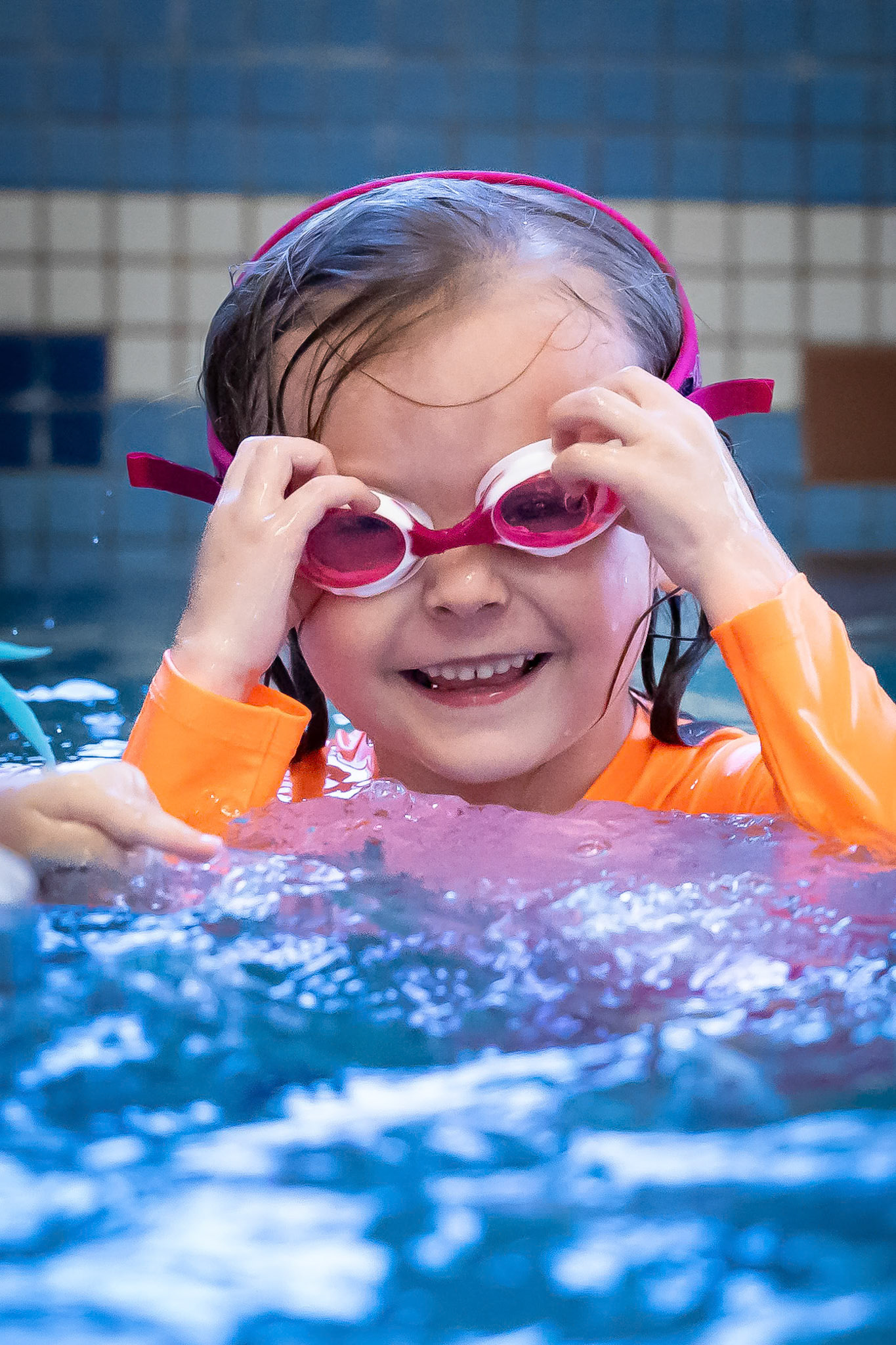 Getting ready for swim lessons at Buck Recreation Center