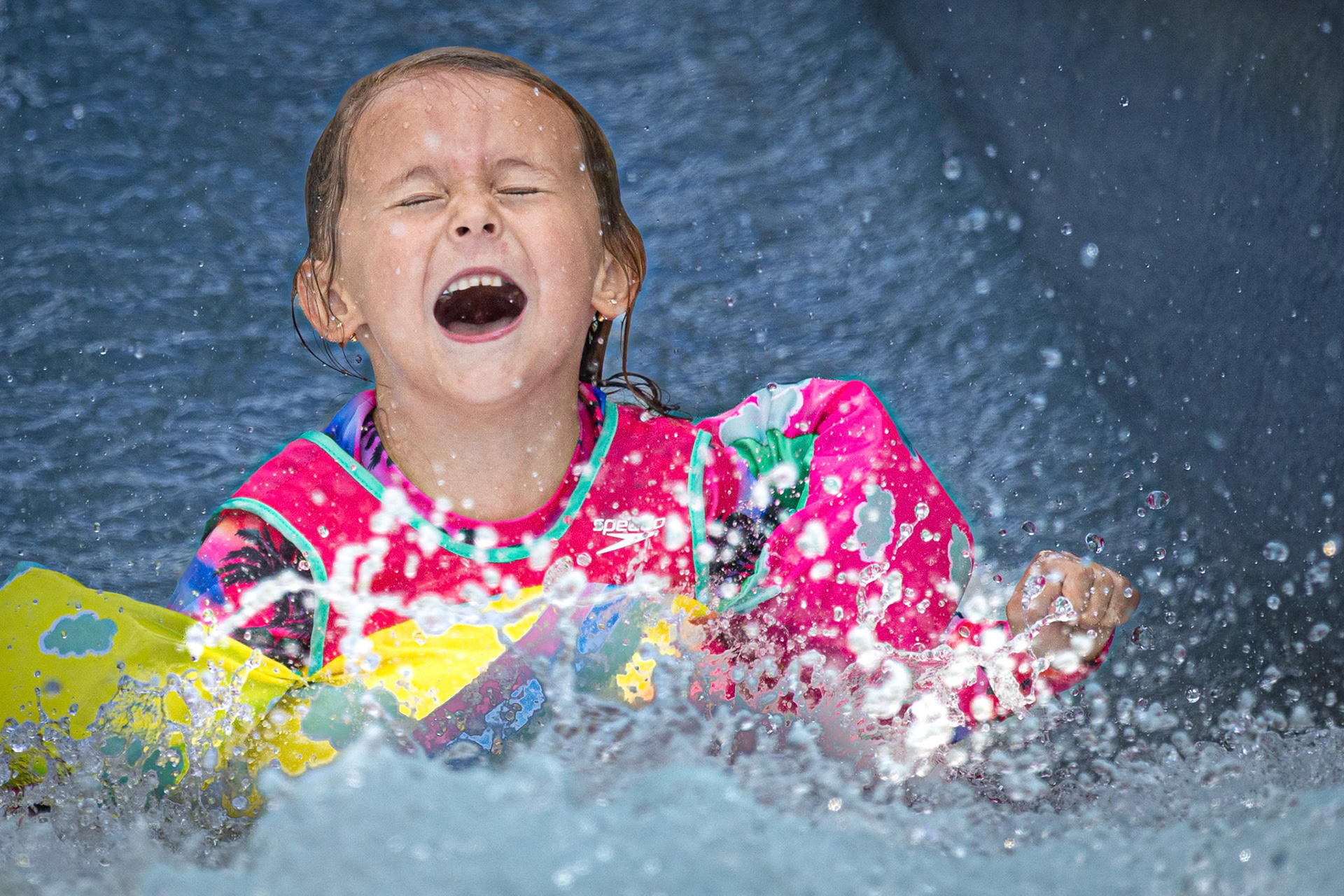Attacking the water slide circuit at the Grand Wailea pool
