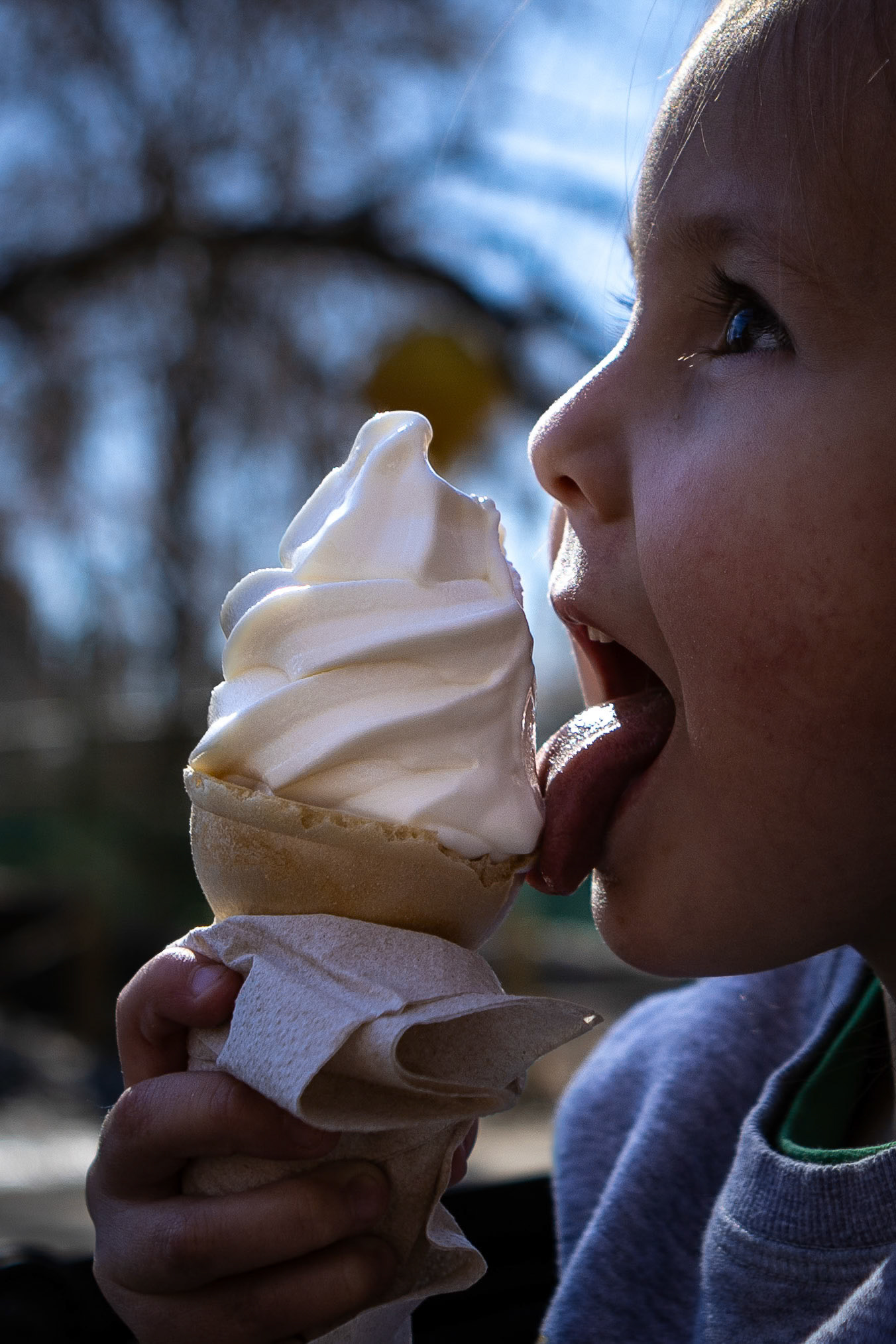 Enjoying an ice cream cone at the Denver Zoo