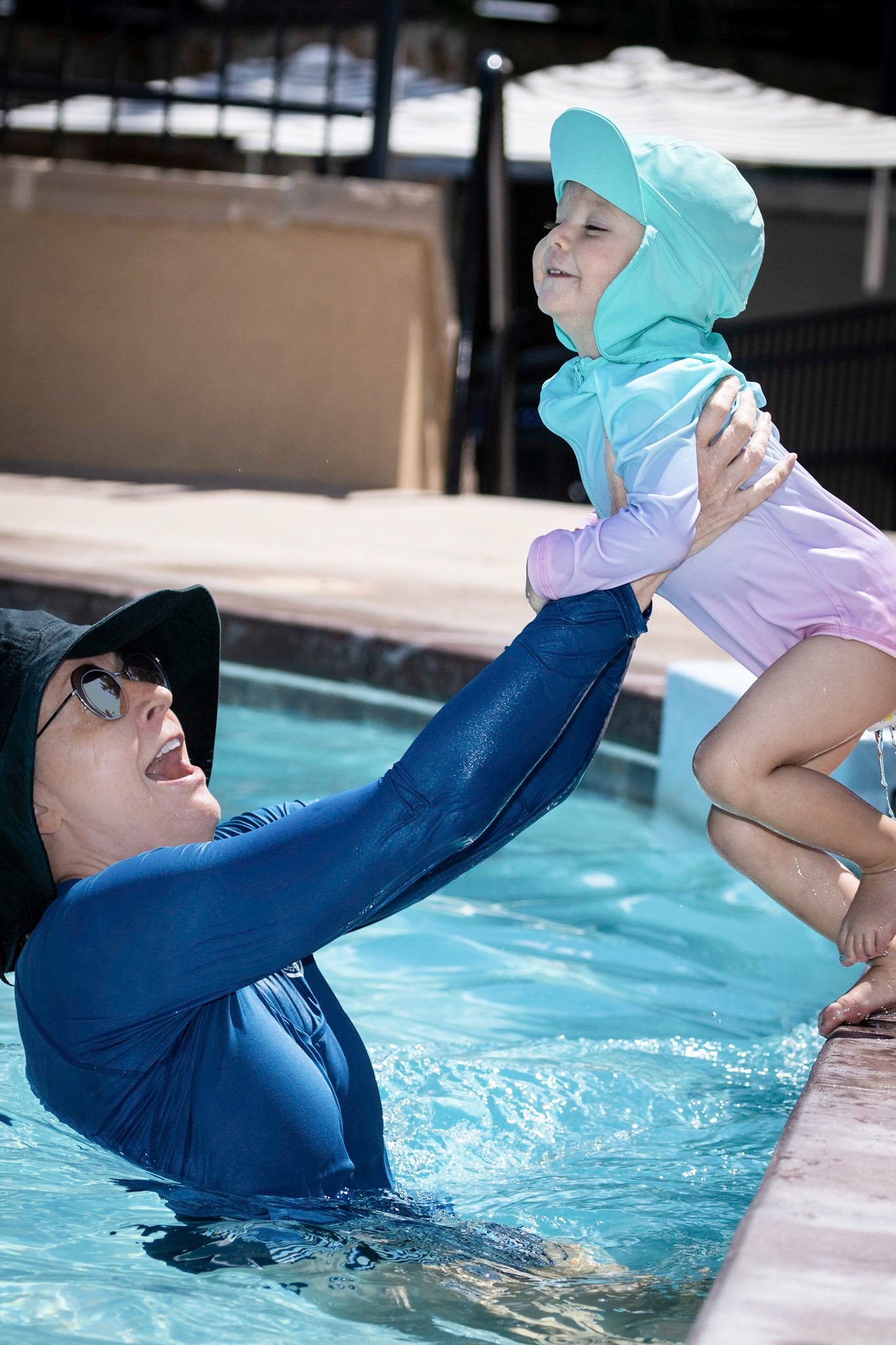 Pool time with grandma
