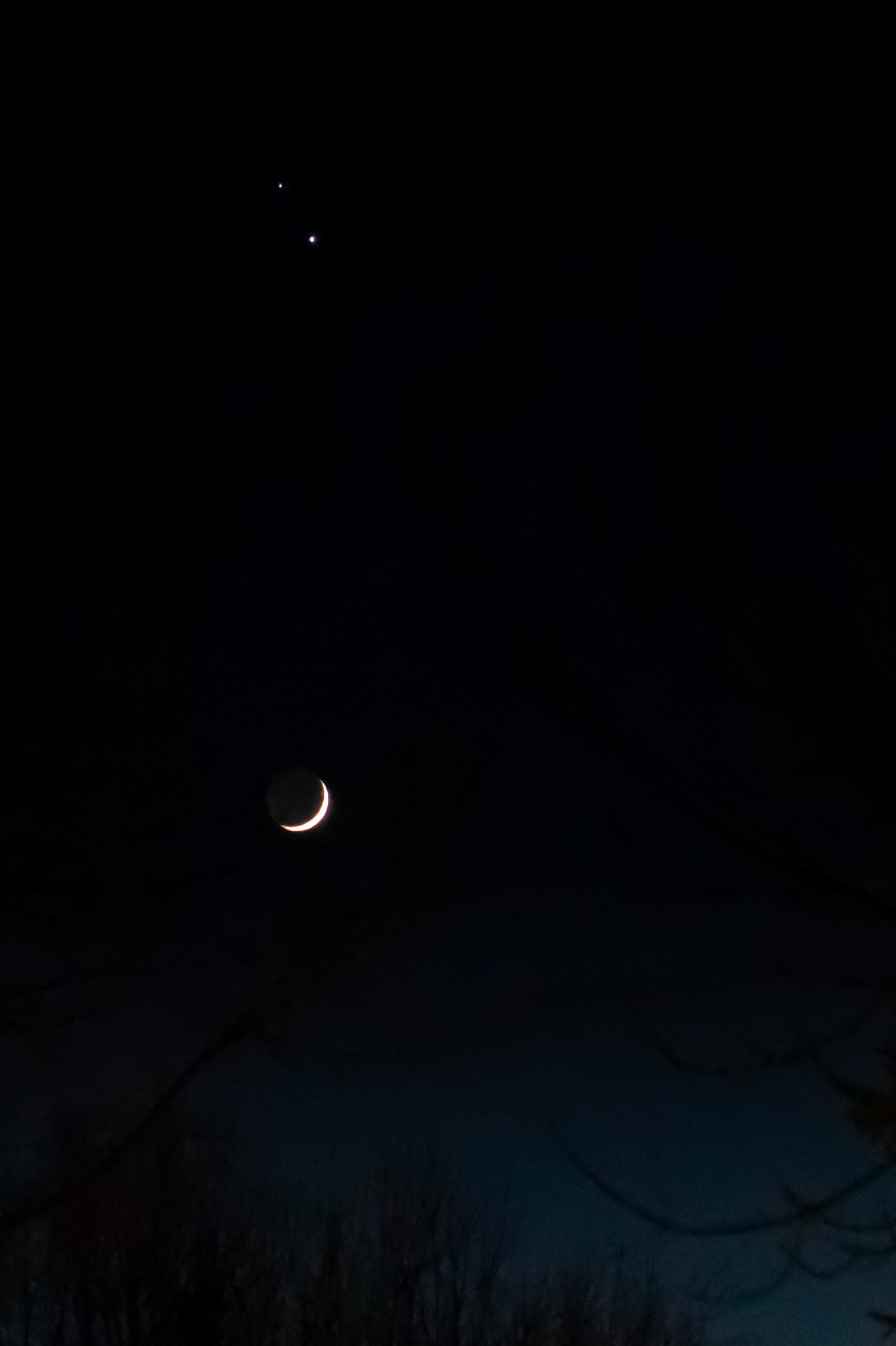 Jupiter, Saturn and the Moon