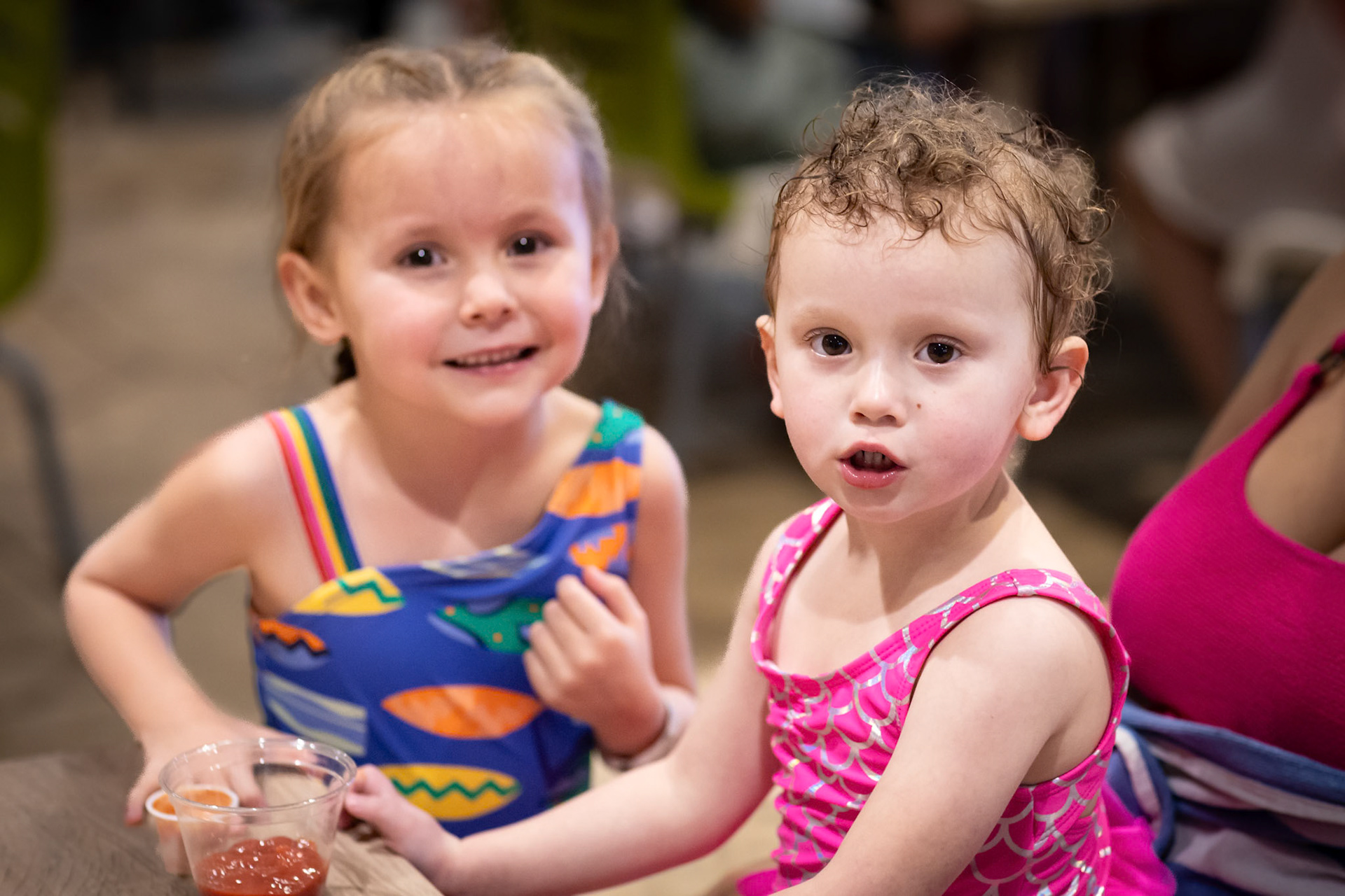 Taking a break in the food court at the Great Wolf Lodge in Colorado Springs