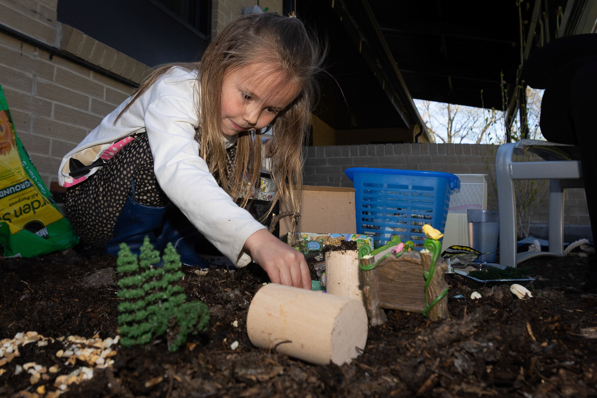 Creating a miniature village in Mimi's back yard