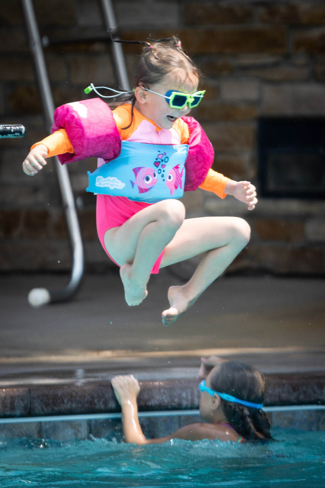 Taking a plunge off of the diving board