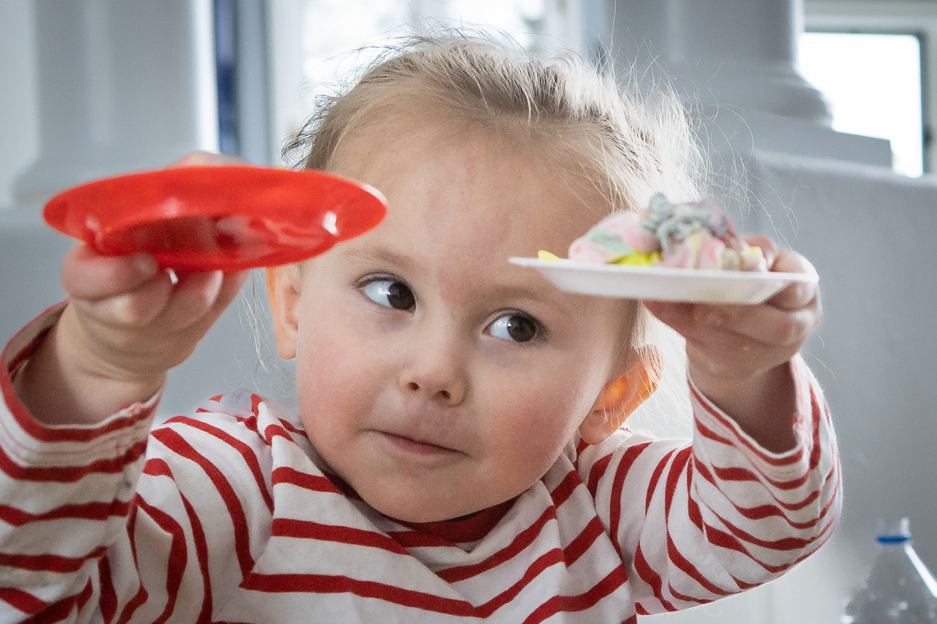 Concocting some delectible treats in the Play-Doh kitchen