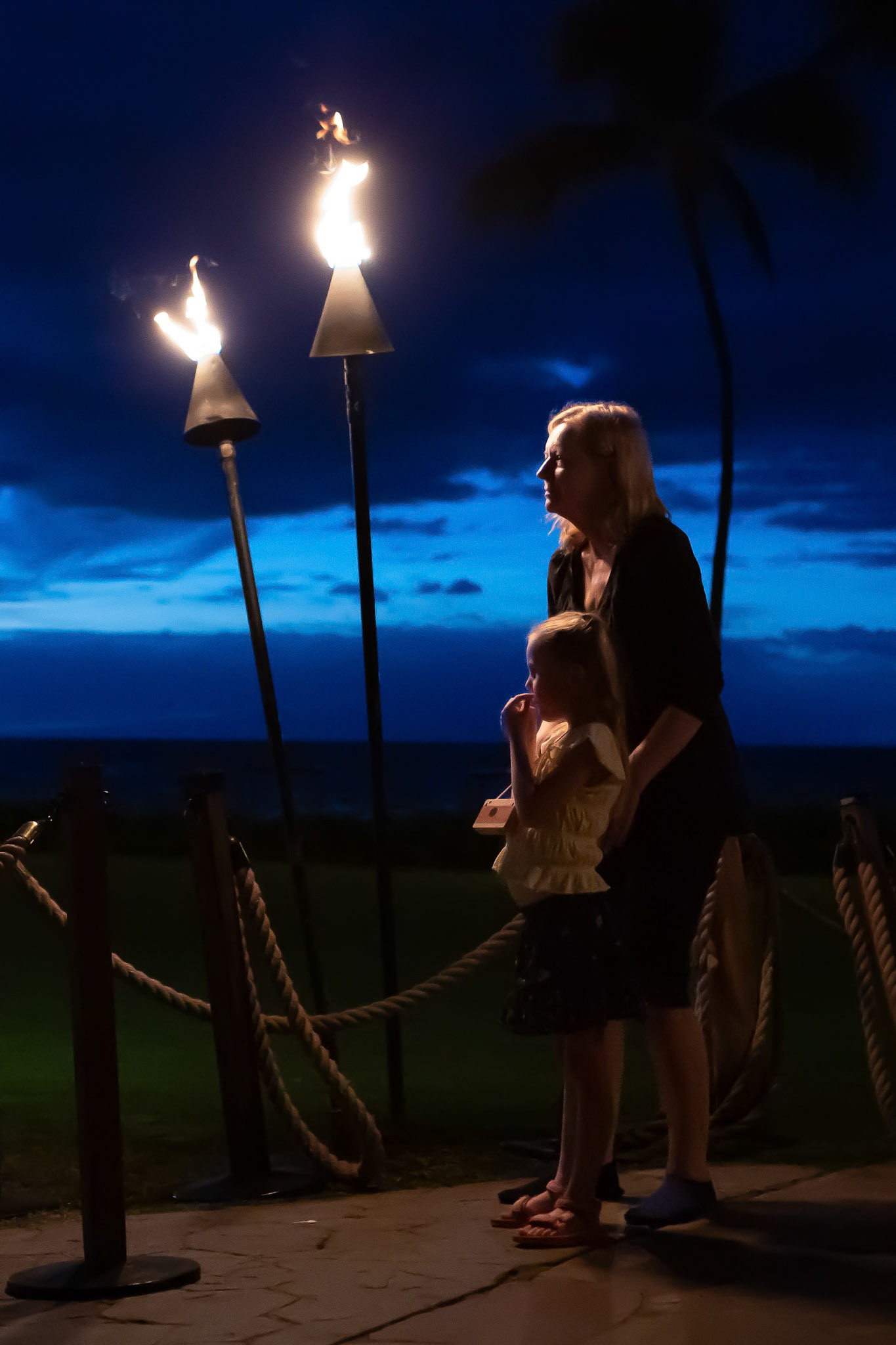 Taking in a luau from a distance with Mimi