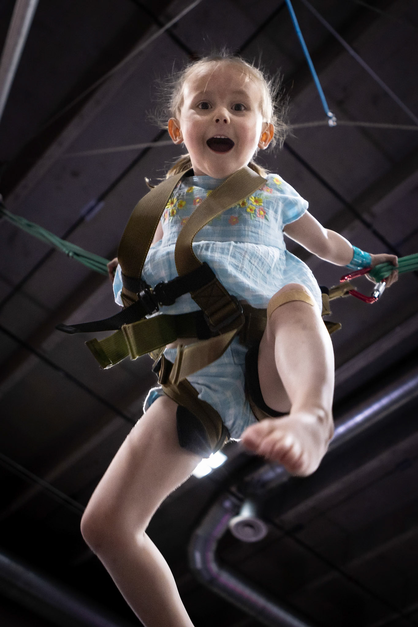Going ballistic on the bungee trampoline at Family Sports Center