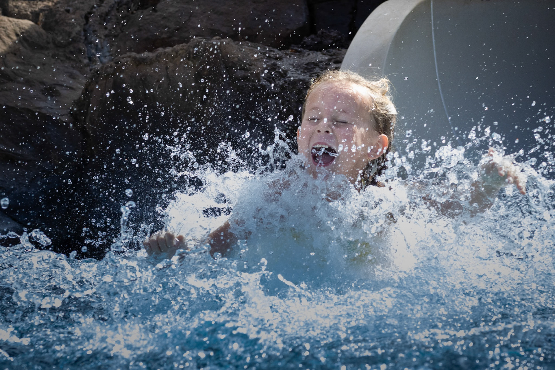 A plunge down the aptly named Puka slide at Grand Wailea