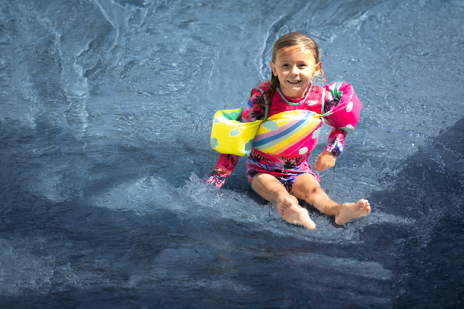 Attacking the water slide circuit at the Grand Wailea pool