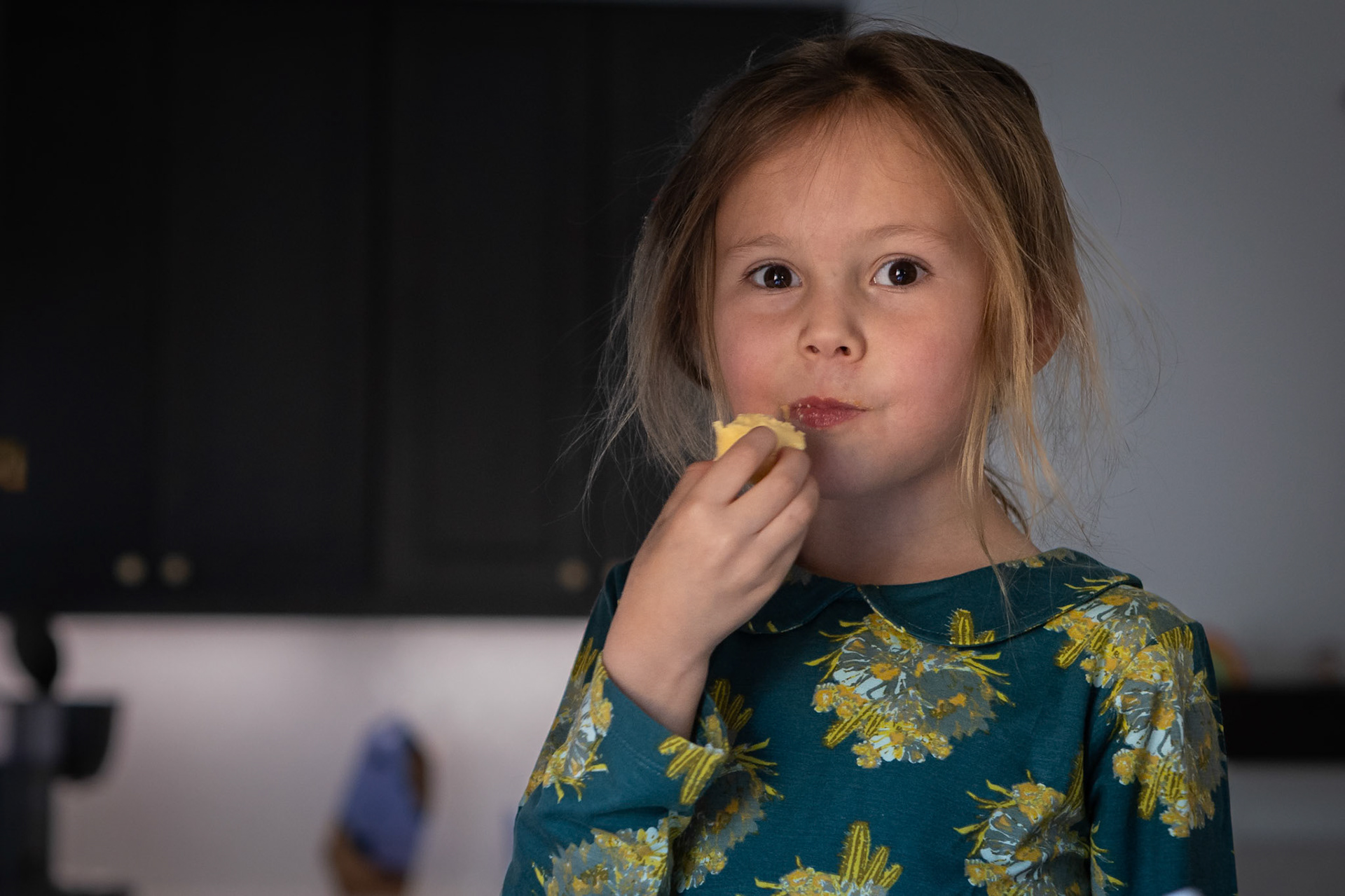 Testing the first bites of homemade ice cream